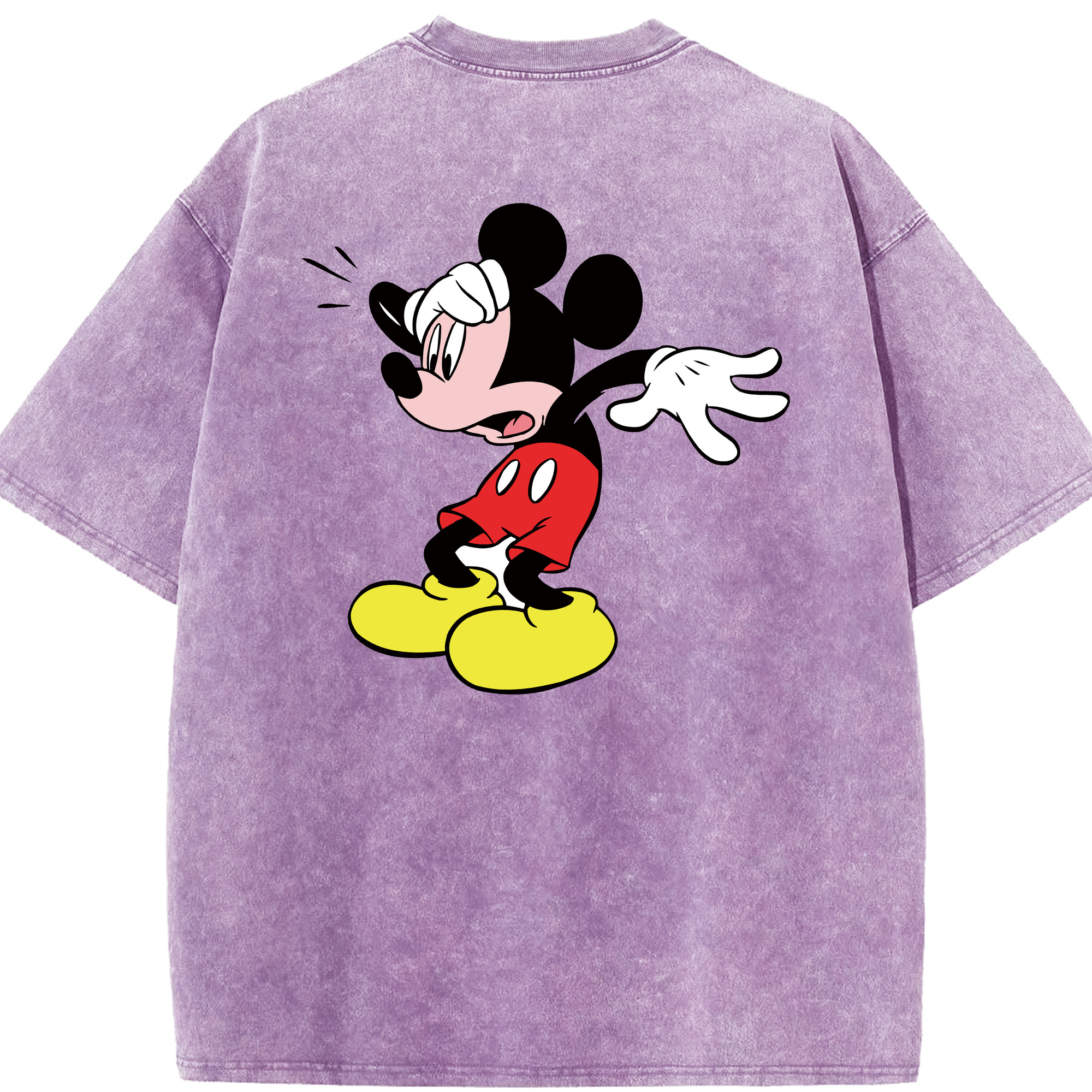 （画像用） ミッキーマウス Mickey Mouse 綿100% ヴィンテージ風 半袖Tシャツ（背面プリント）
