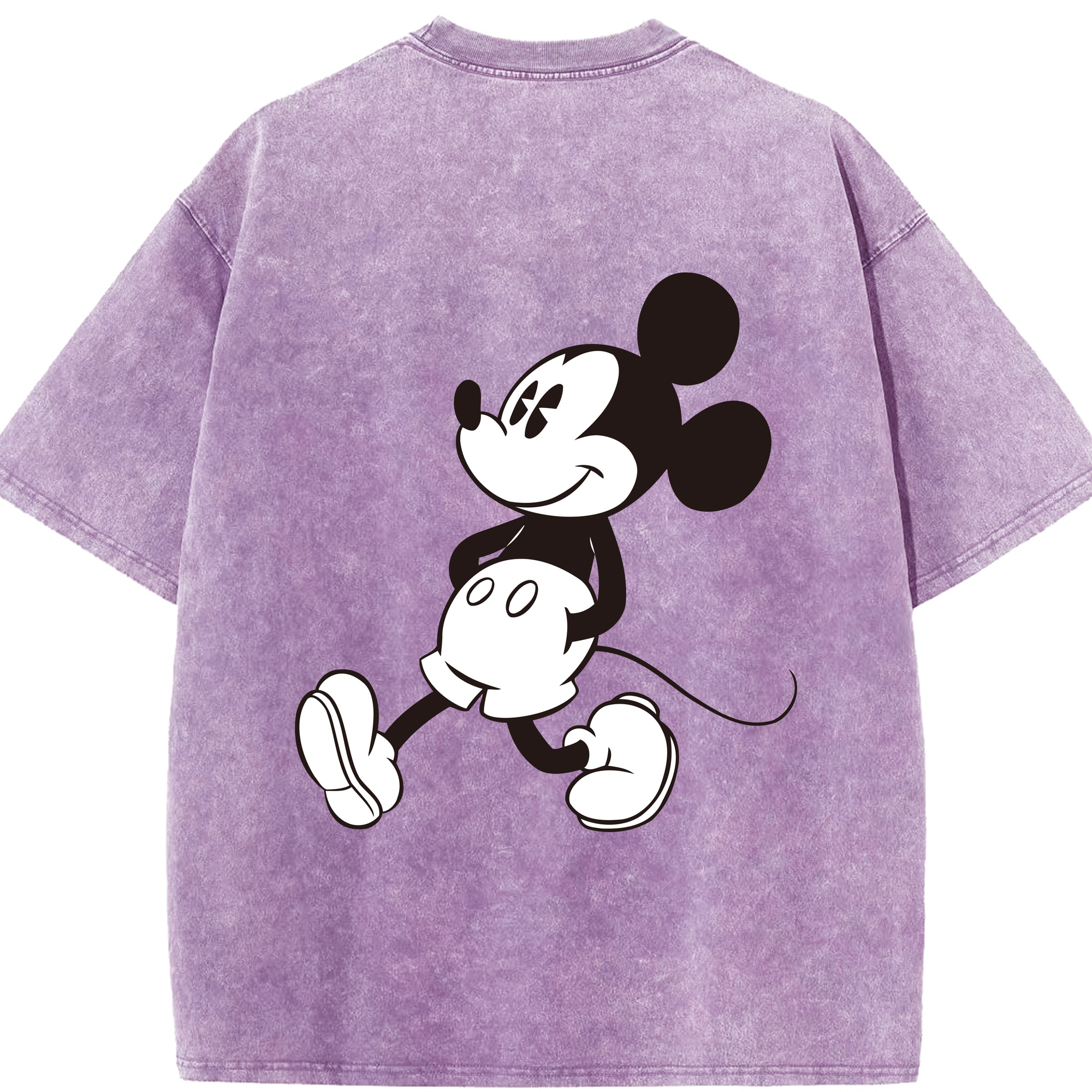 （画像用） ミッキーマウス Mickey Mouse 綿100% ヴィンテージ風 半袖Tシャツ（背面プリント）
