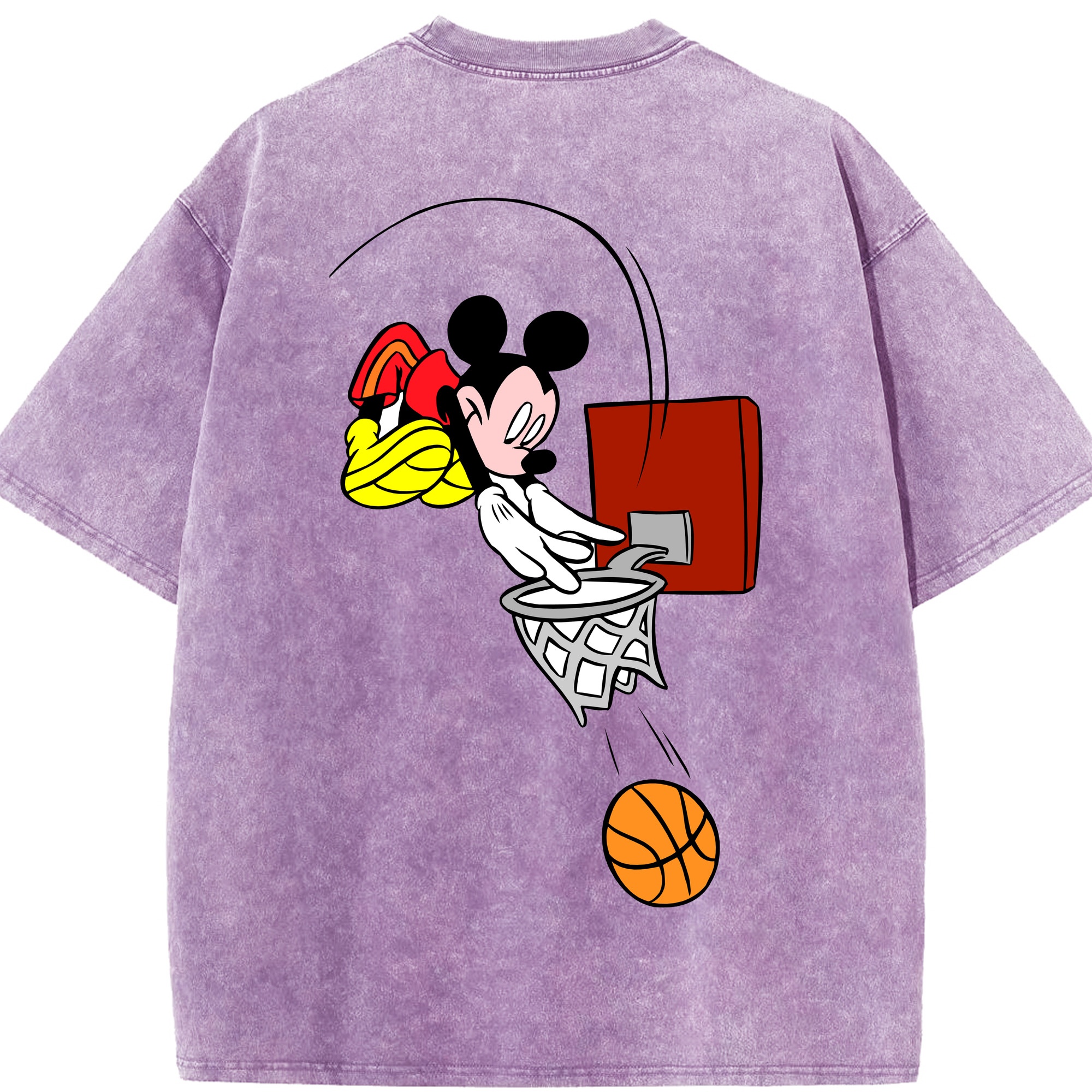 （画像用） ミッキーマウス Mickey Mouse 綿100% ヴィンテージ風 半袖Tシャツ（背面プリント）
