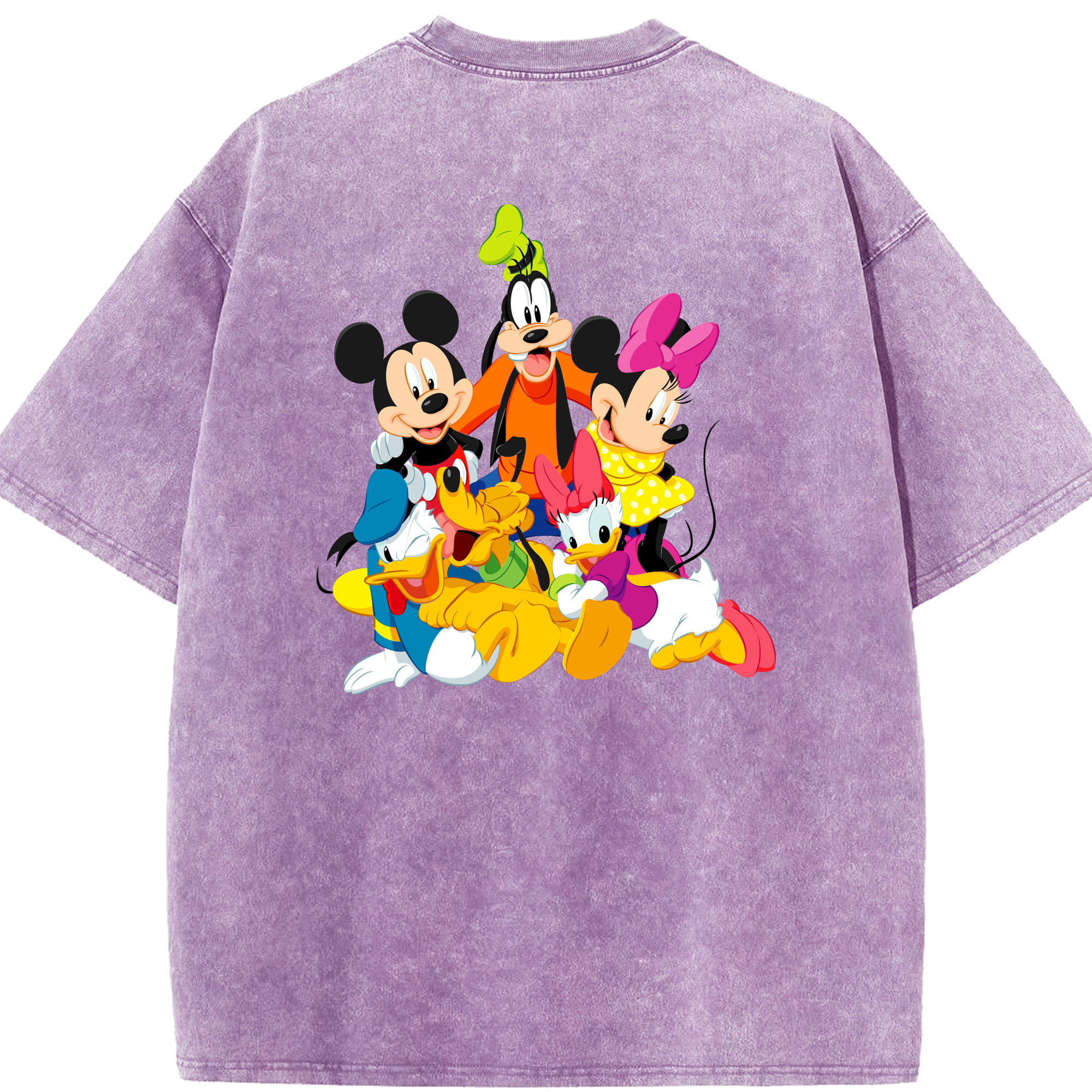 （画像用） ミッキーマウス Mickey Mouse 綿100% ヴィンテージ風 半袖Tシャツ（背面プリント）
