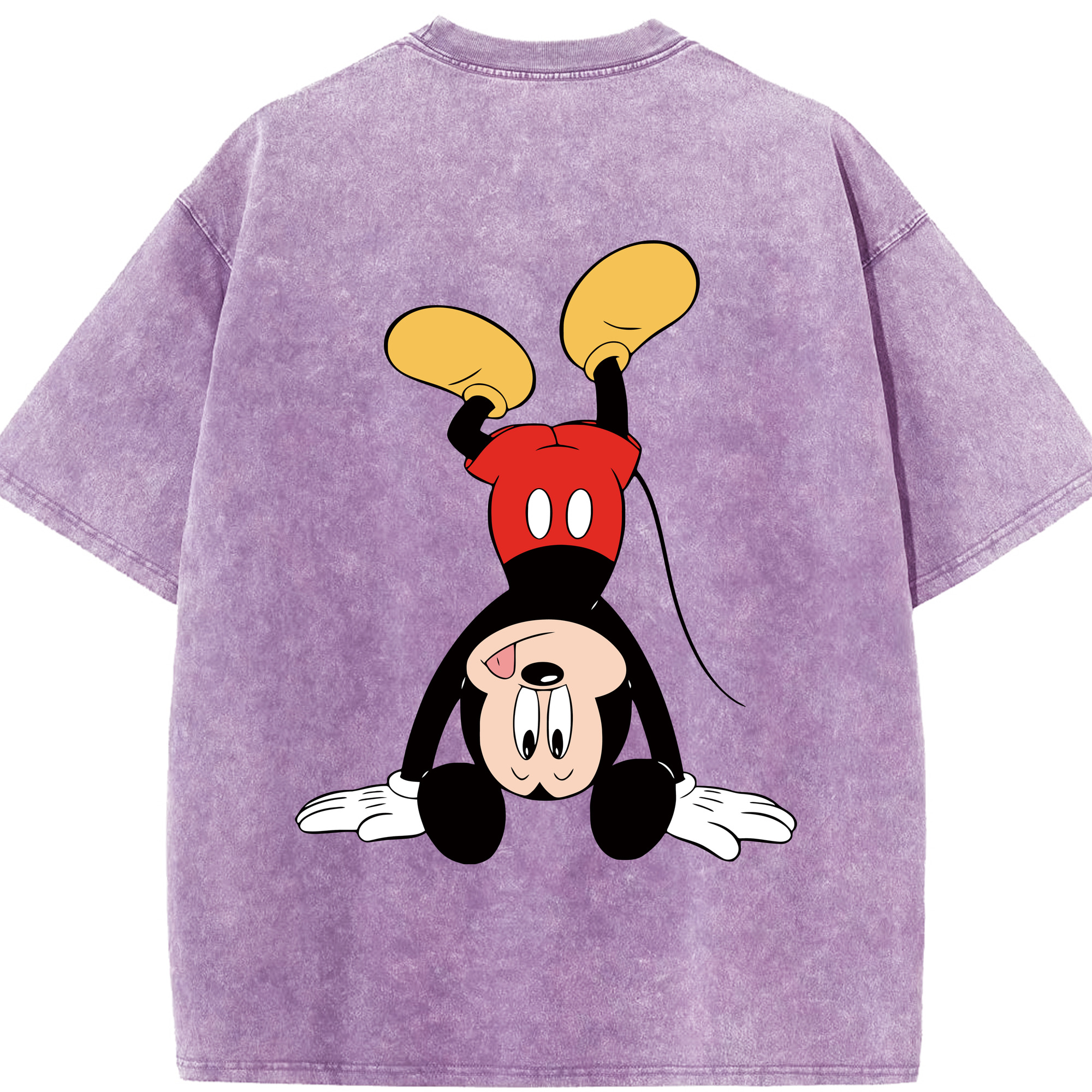 （画像用） ミッキーマウス Mickey Mouse 綿100% ヴィンテージ風 半袖Tシャツ（背面プリント）