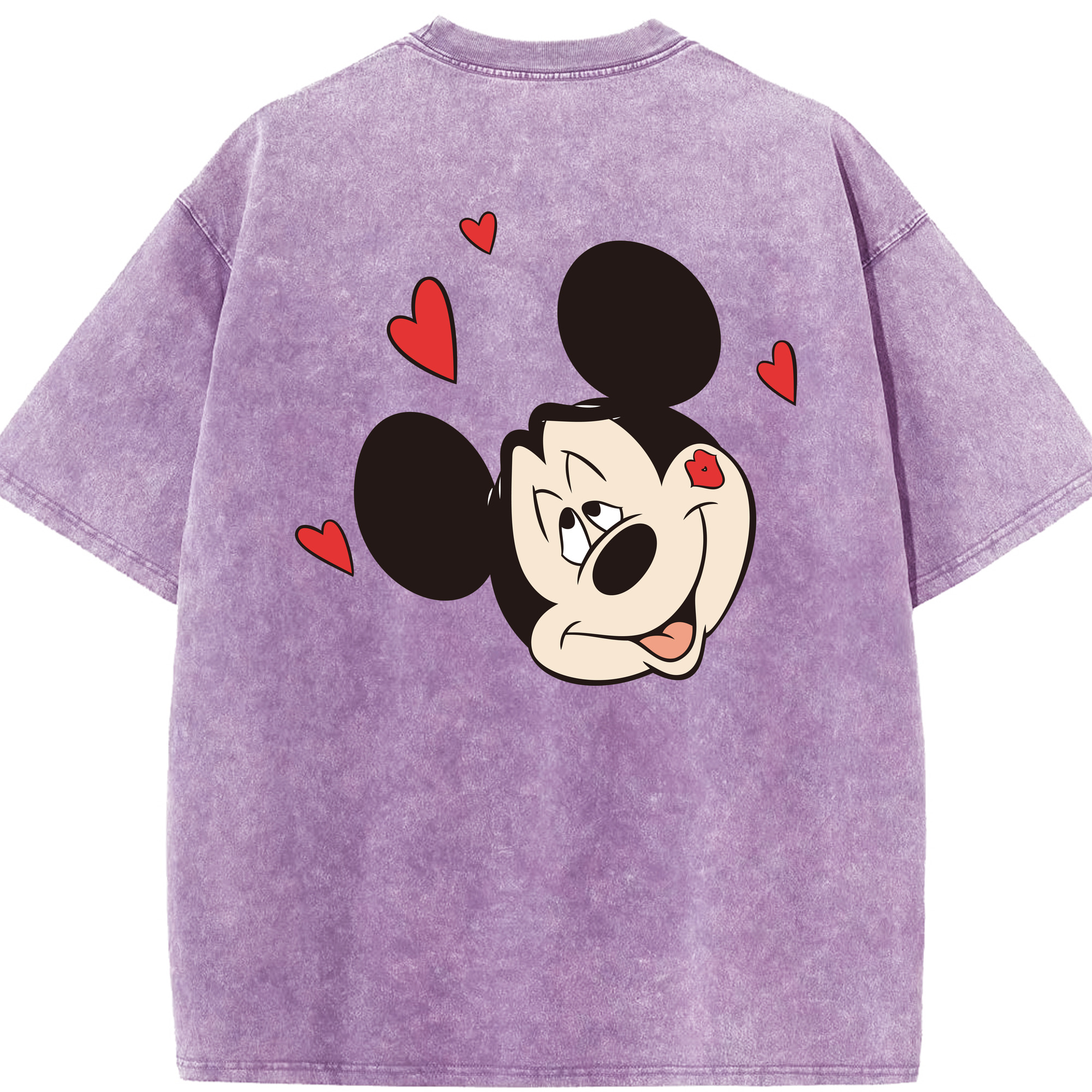 （画像用） ミッキーマウス Mickey Mouse 綿100% ヴィンテージ風 半袖Tシャツ（背面プリント）