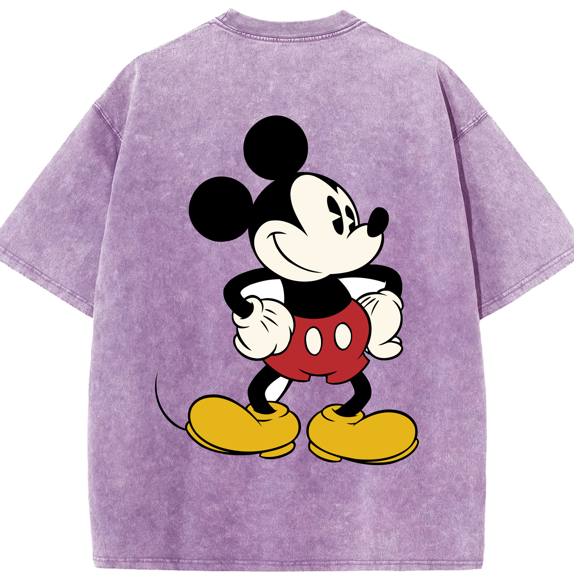 （画像用） ミッキーマウス Mickey Mouse 綿100% ヴィンテージ風 半袖Tシャツ（背面プリント）