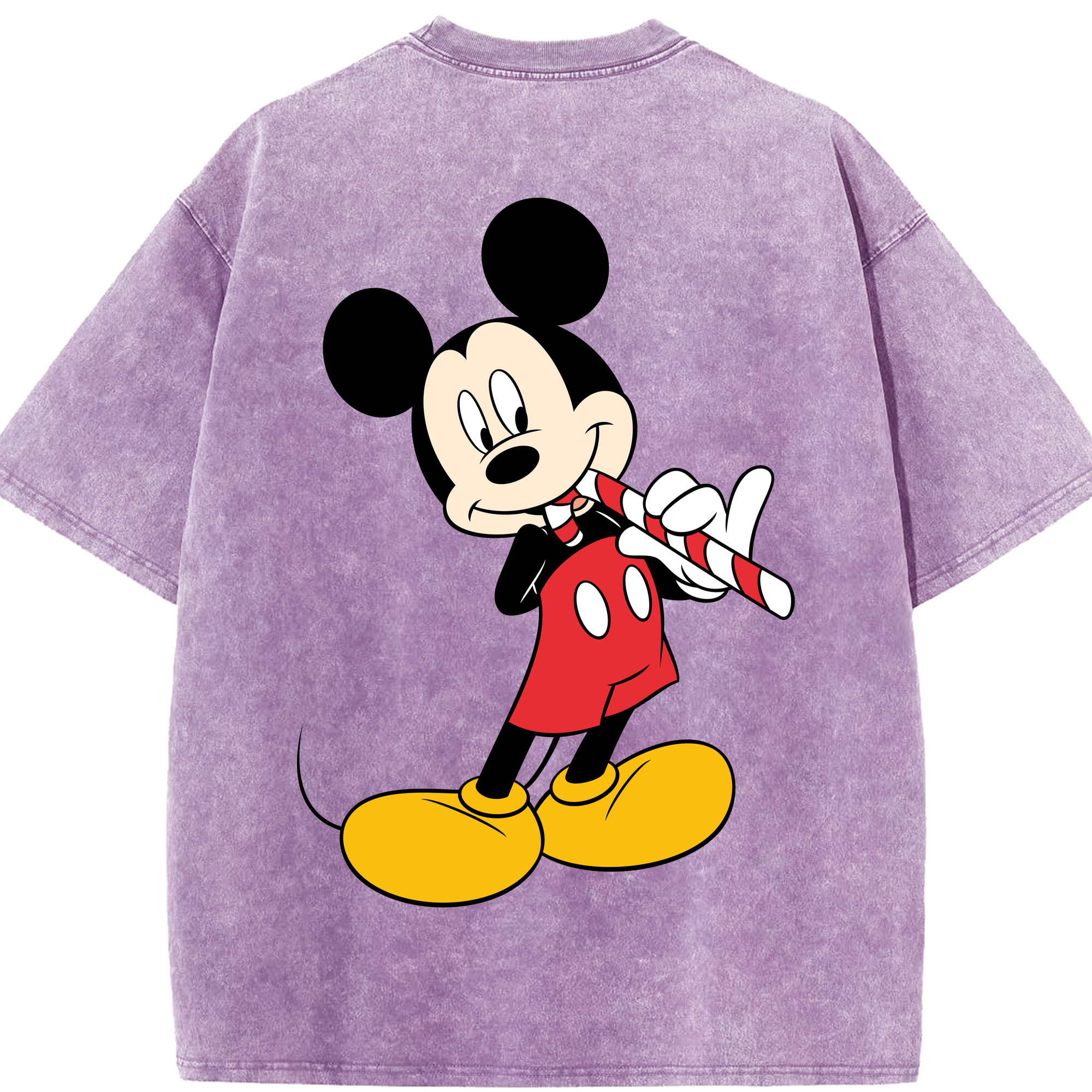 （画像用） ミッキーマウス Mickey Mouse 綿100% ヴィンテージ風 半袖Tシャツ（背面プリント）