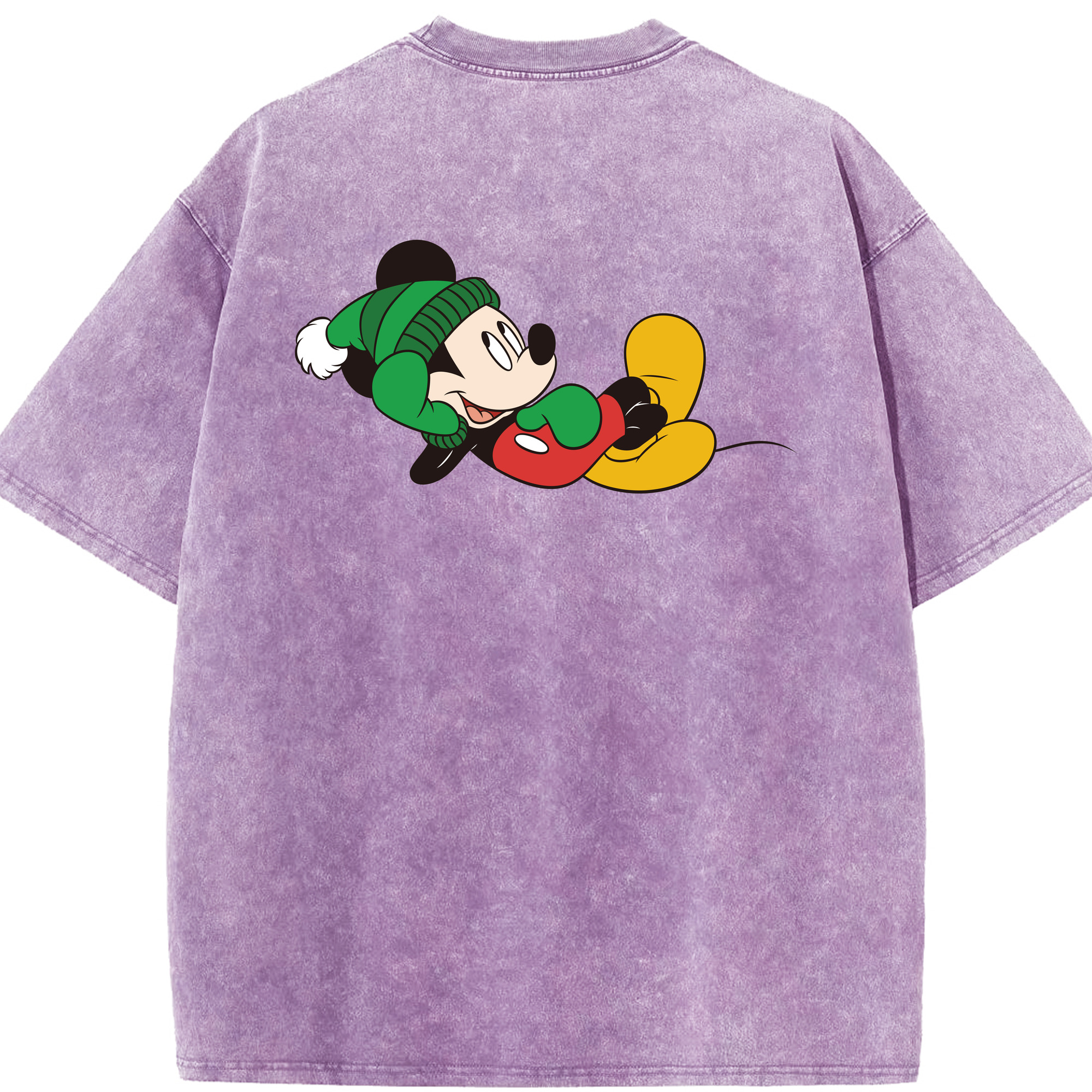 （画像用） ミッキーマウス Mickey Mouse 綿100% ヴィンテージ風 半袖Tシャツ（背面プリント）