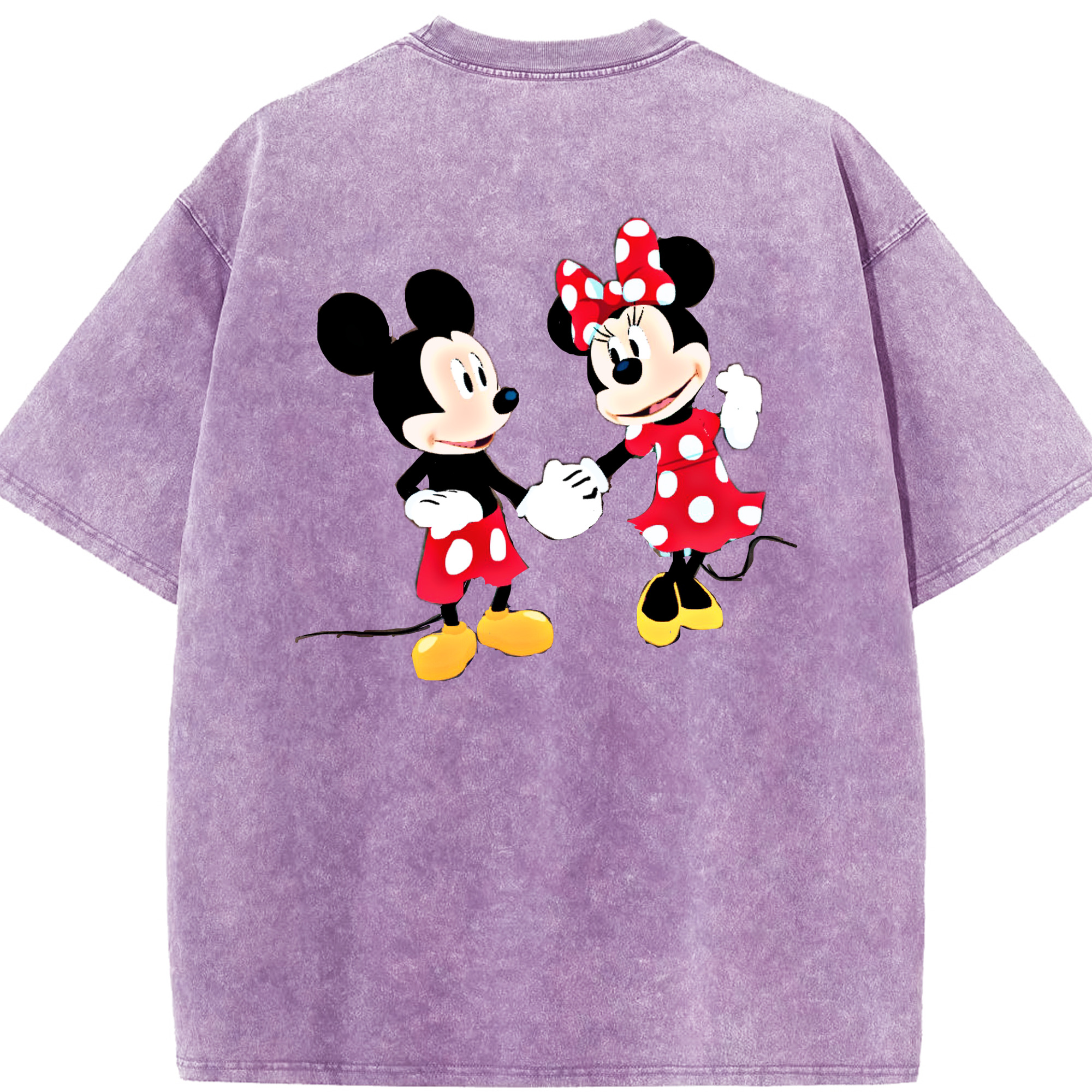 （画像用） ミッキーマウス Mickey Mouse 綿100% ヴィンテージ風 半袖Tシャツ（背面プリント）