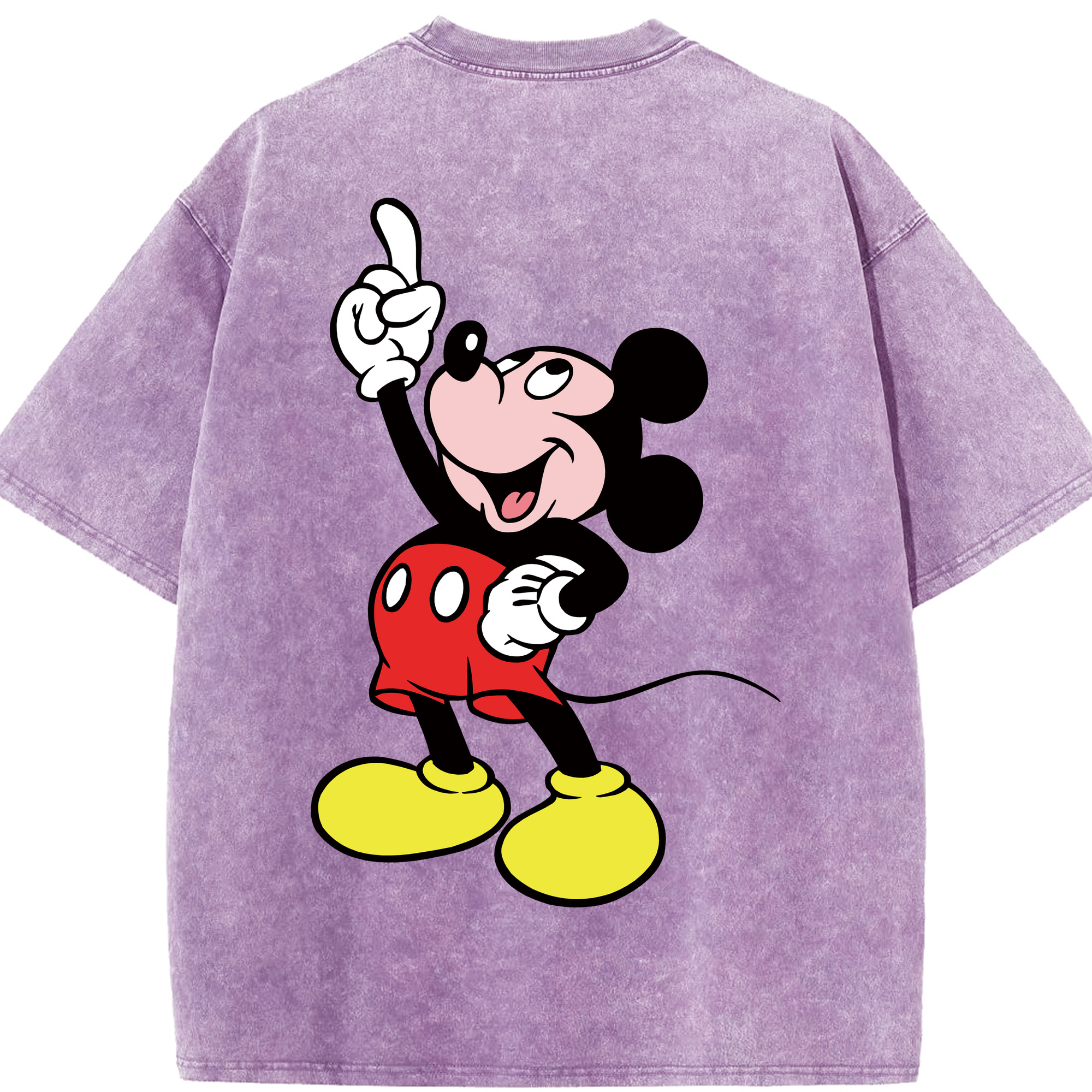（画像用） ミッキーマウス Mickey Mouse 綿100% ヴィンテージ風 半袖Tシャツ（背面プリント）