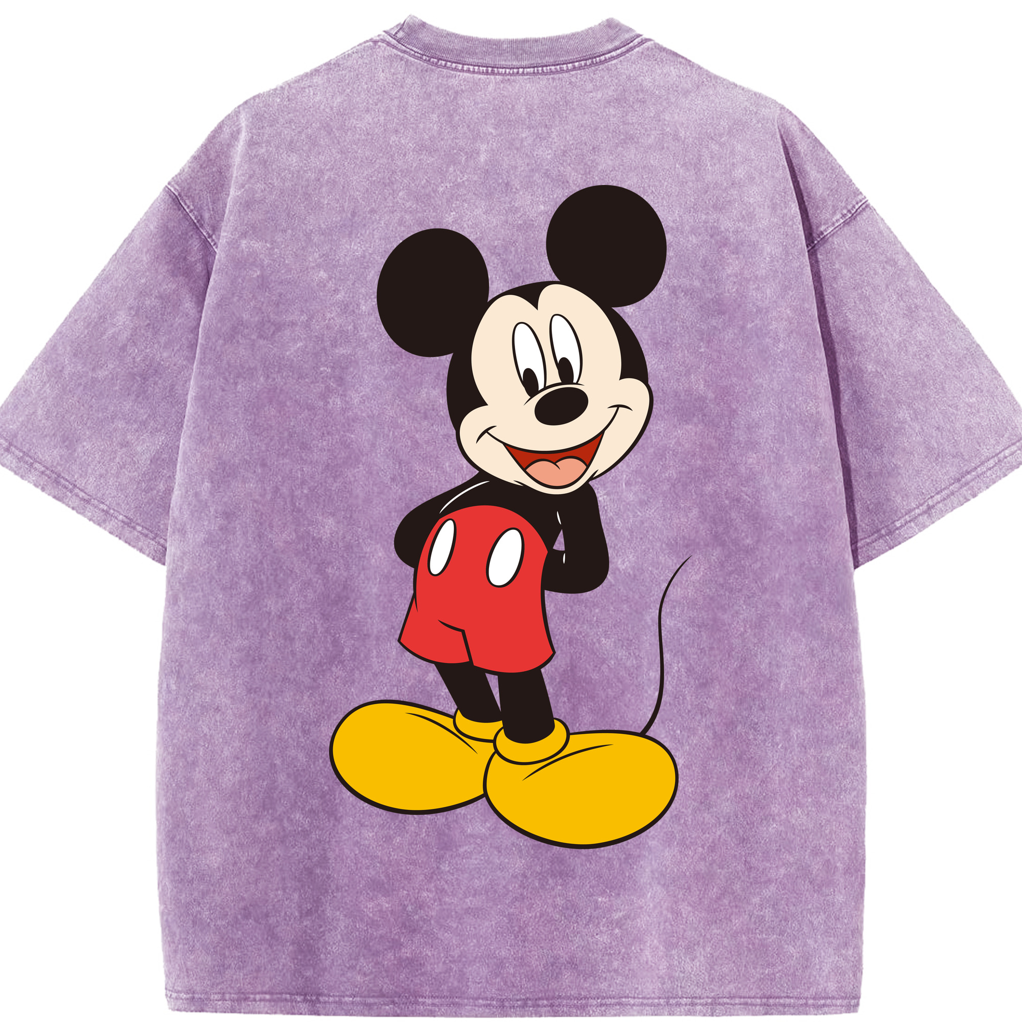 （画像用） ミッキーマウス Mickey Mouse 綿100% ヴィンテージ風 半袖Tシャツ（背面プリント）