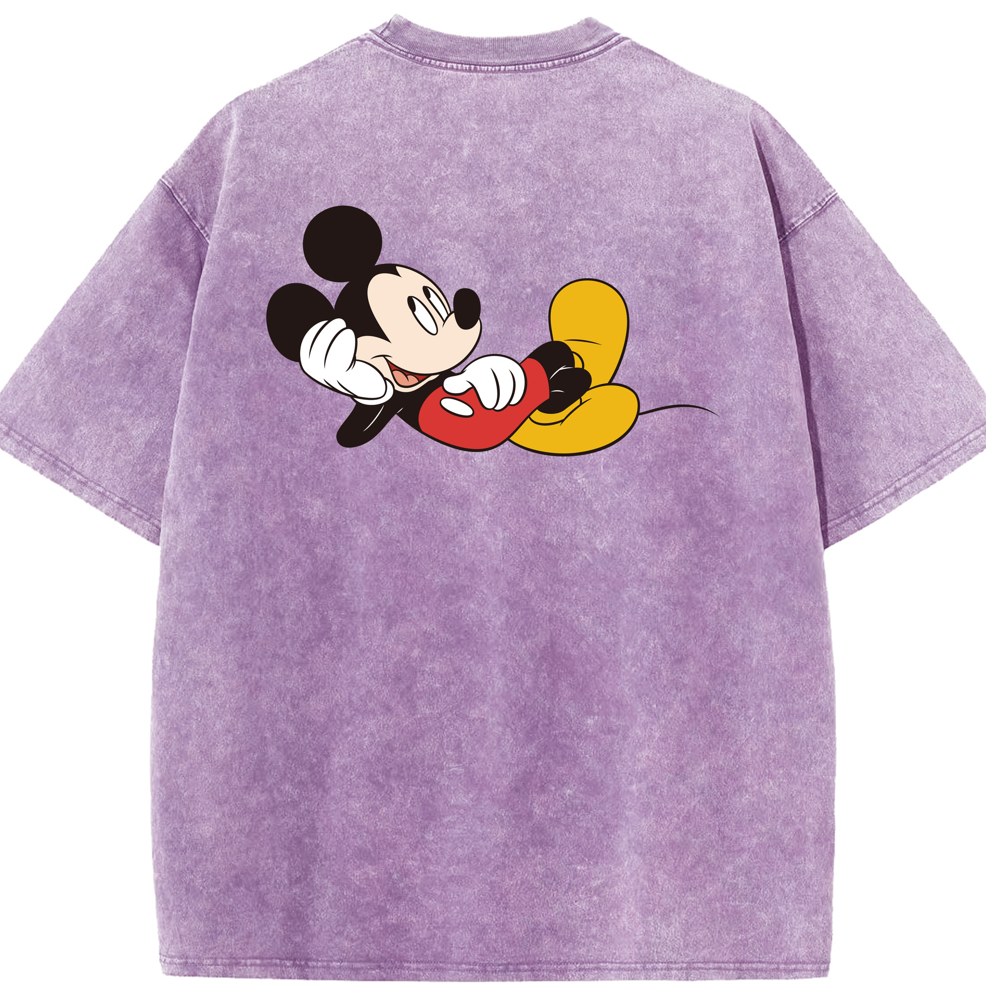 （画像用） ミッキーマウス Mickey Mouse 綿100% ヴィンテージ風 半袖Tシャツ（背面プリント）