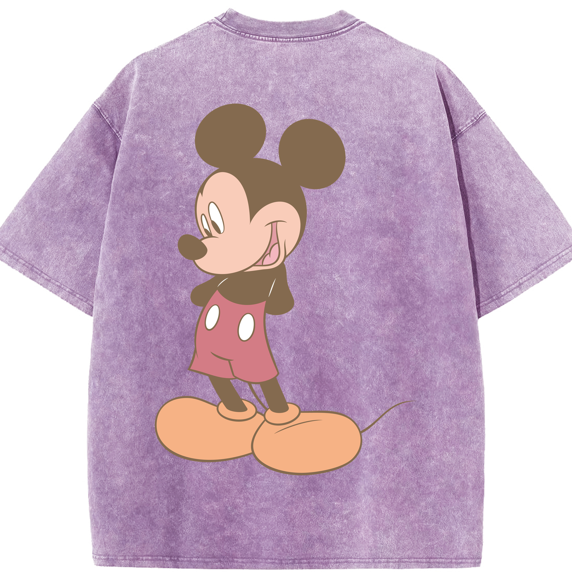 （画像用） ミッキーマウス Mickey Mouse 綿100% ヴィンテージ風 半袖Tシャツ（背面プリント）