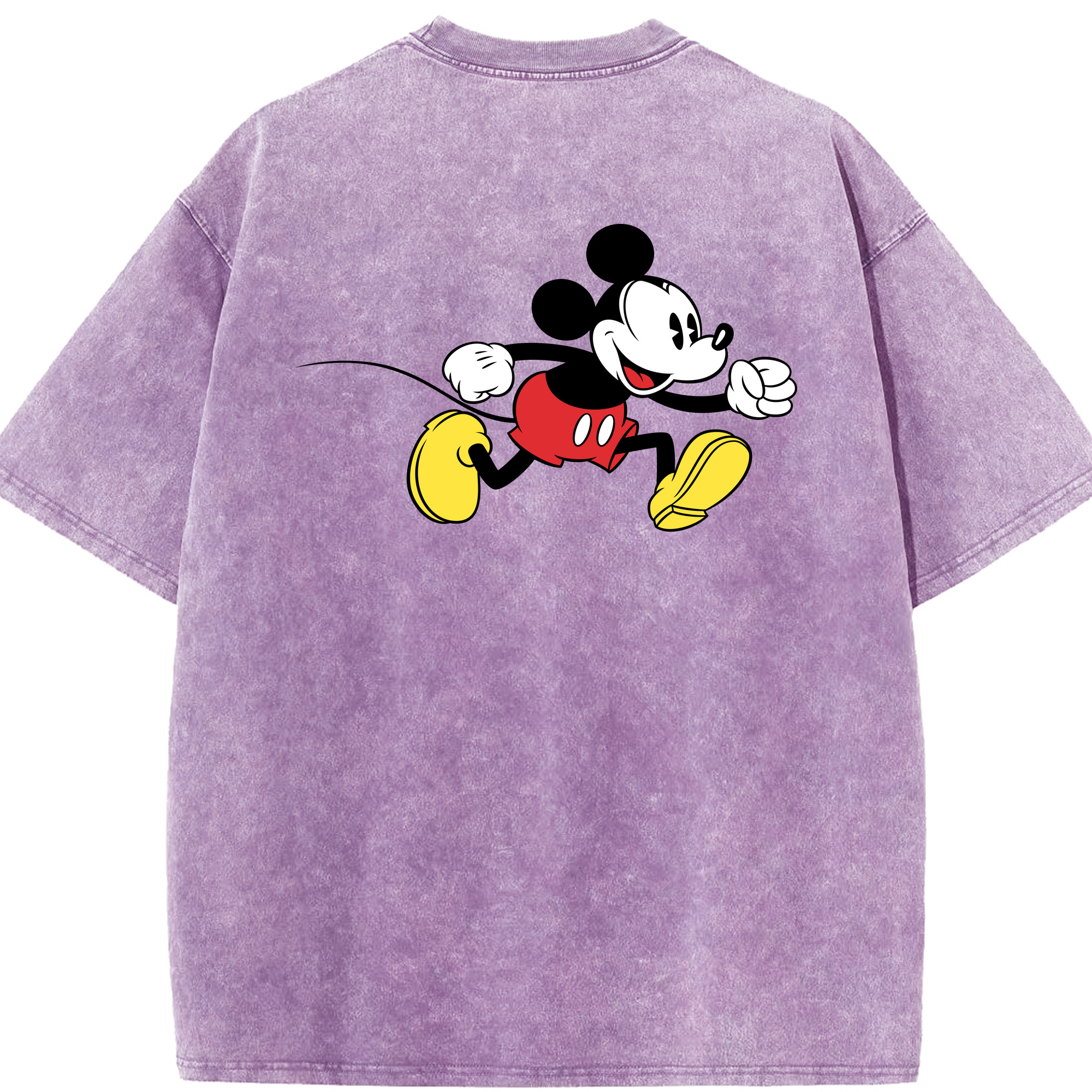 （画像用） ミッキーマウス Mickey Mouse 綿100% ヴィンテージ風 半袖Tシャツ（背面プリント）