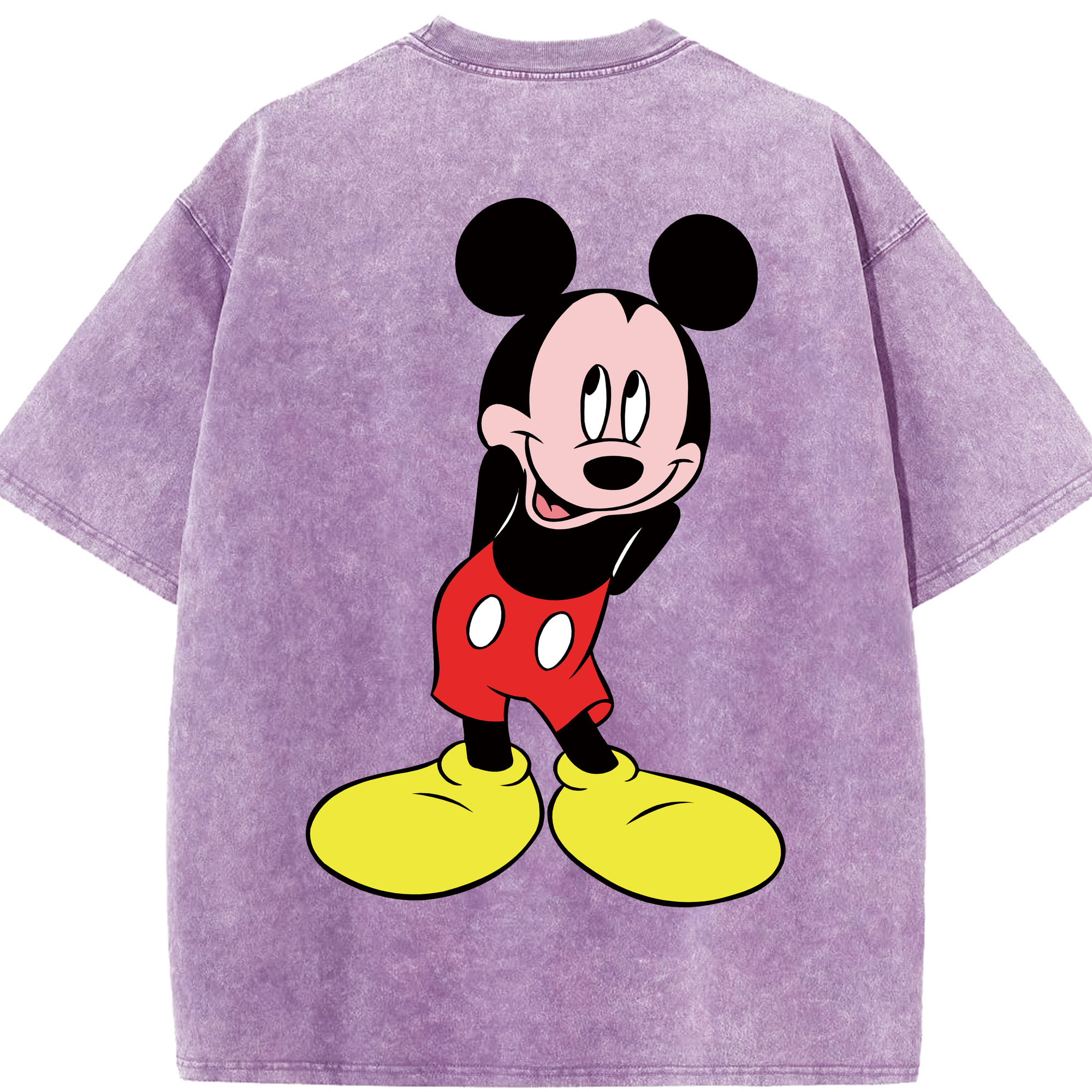 （画像用） ミッキーマウス Mickey Mouse 綿100% ヴィンテージ風 半袖Tシャツ（背面プリント）