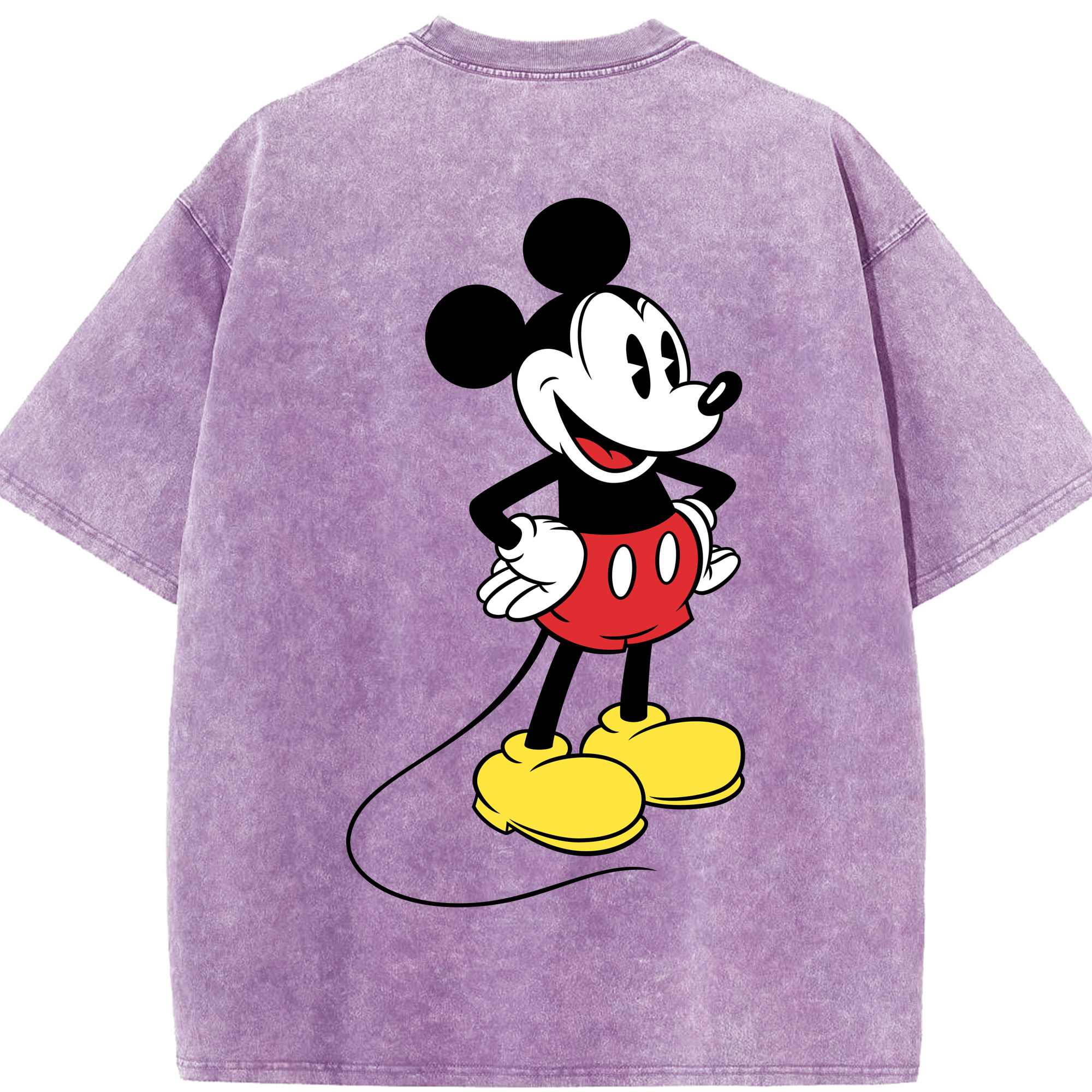 （画像用） ミッキーマウス Mickey Mouse 綿100% ヴィンテージ風 半袖Tシャツ（背面プリント）