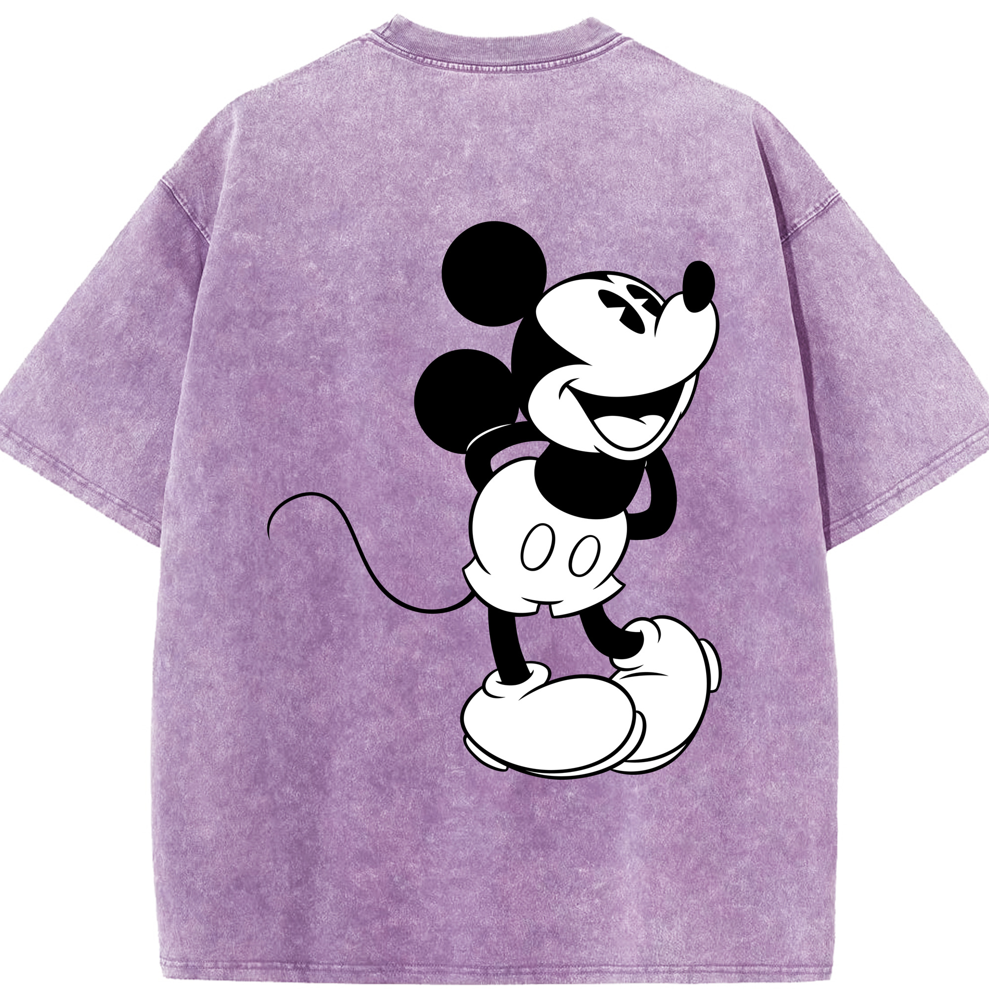 （画像用） ミッキーマウス Mickey Mouse 綿100% ヴィンテージ風 半袖Tシャツ（背面プリント）