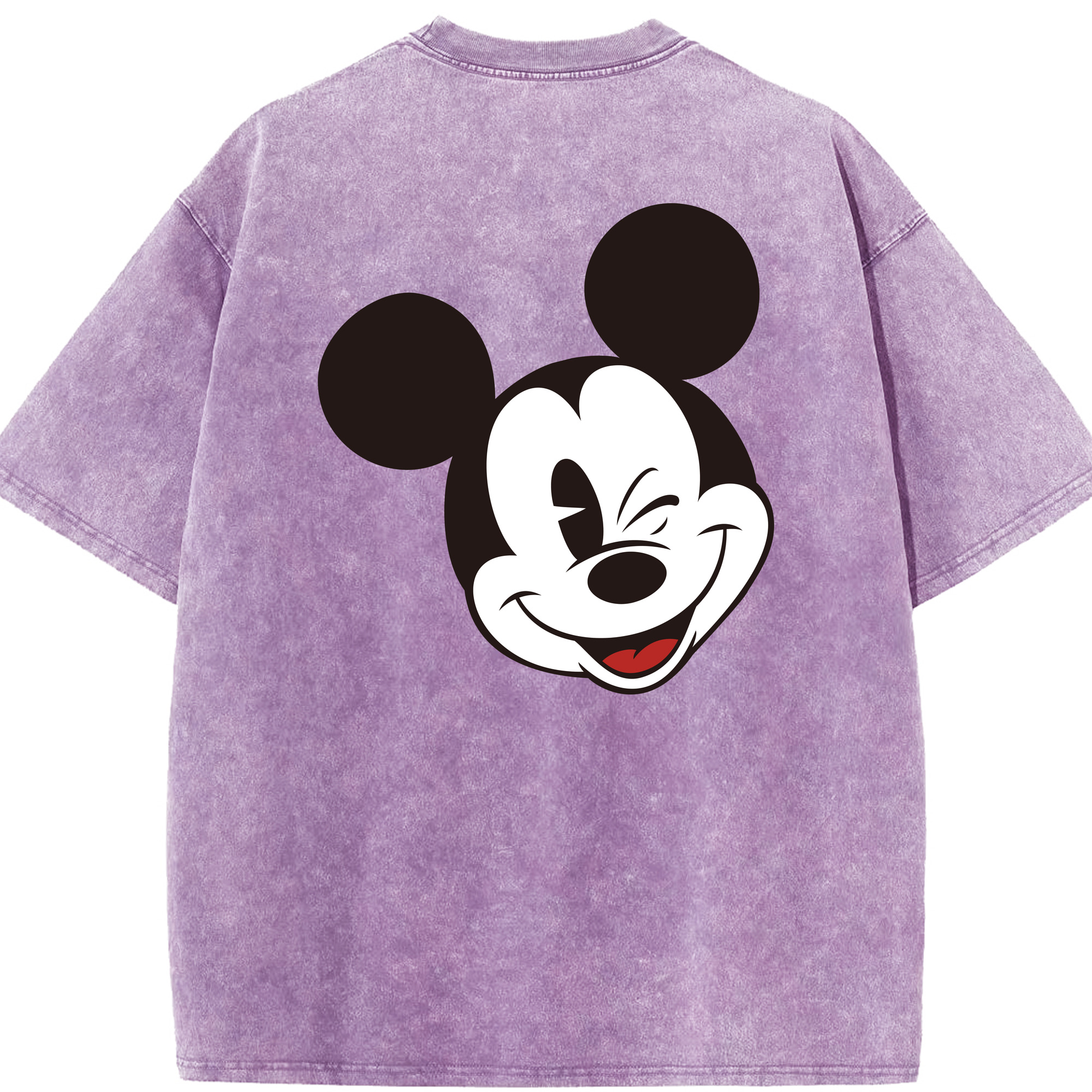 （画像用） ミッキーマウス Mickey Mouse 綿100% ヴィンテージ風 半袖Tシャツ（背面プリント）