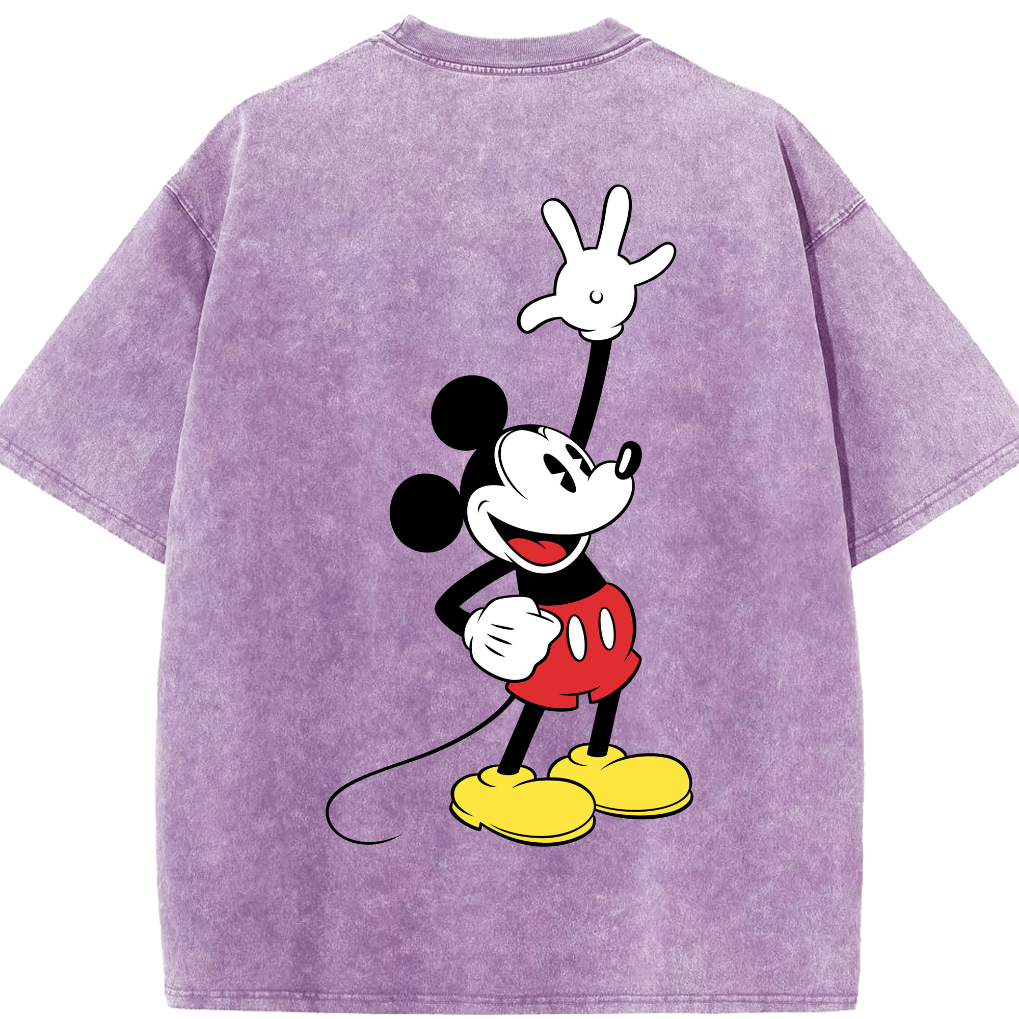 （画像用） ミッキーマウス Mickey Mouse 綿100% ヴィンテージ風 半袖Tシャツ（背面プリント）