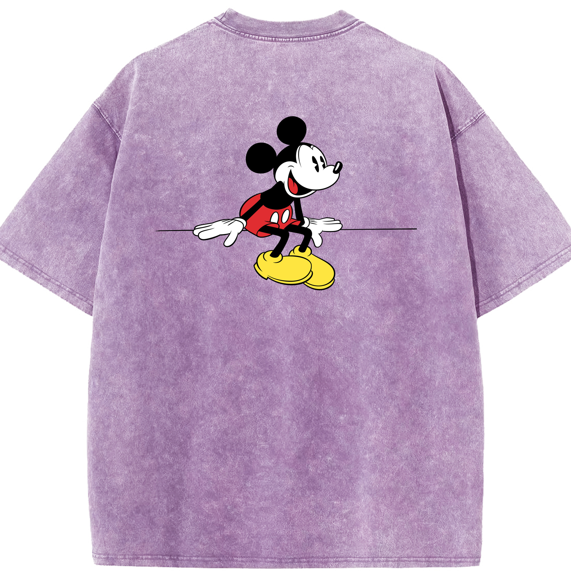 （画像用） ミッキーマウス Mickey Mouse 綿100% ヴィンテージ風 半袖Tシャツ（背面プリント）