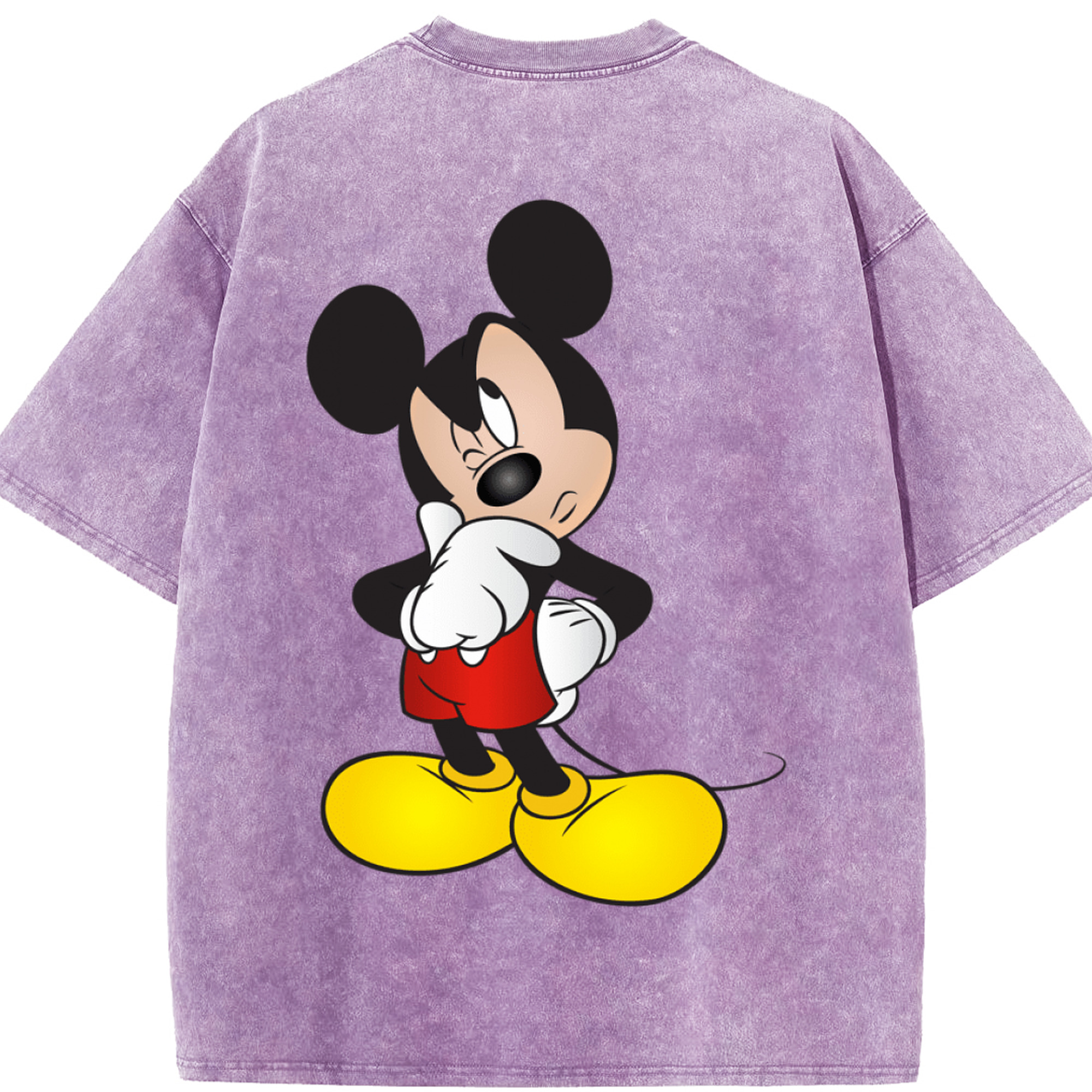 （画像用） ミッキーマウス Mickey Mouse 綿100% ヴィンテージ風 半袖Tシャツ（背面プリント）