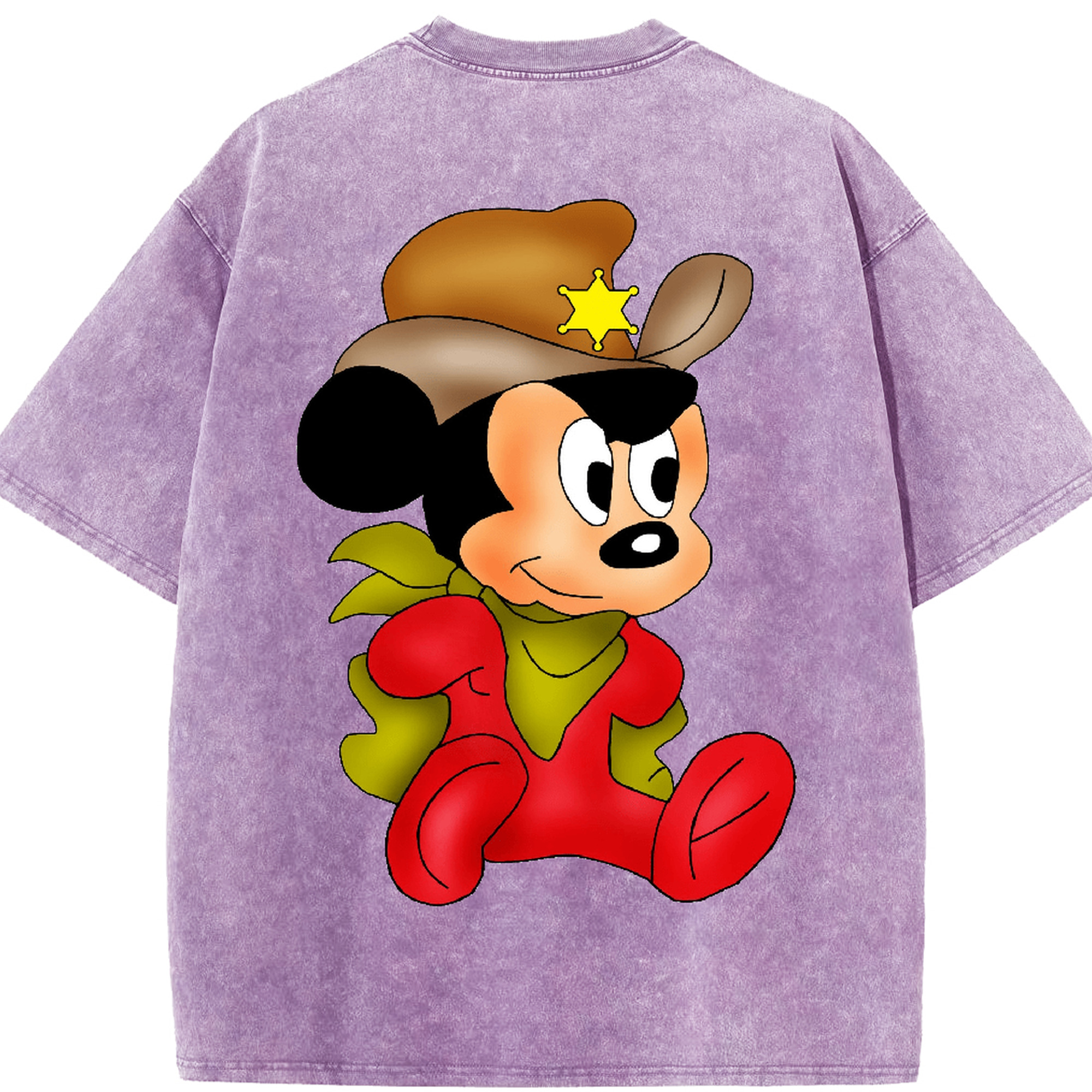 （画像用） ミッキーマウス Mickey Mouse 綿100% ヴィンテージ風 半袖Tシャツ（背面プリント）