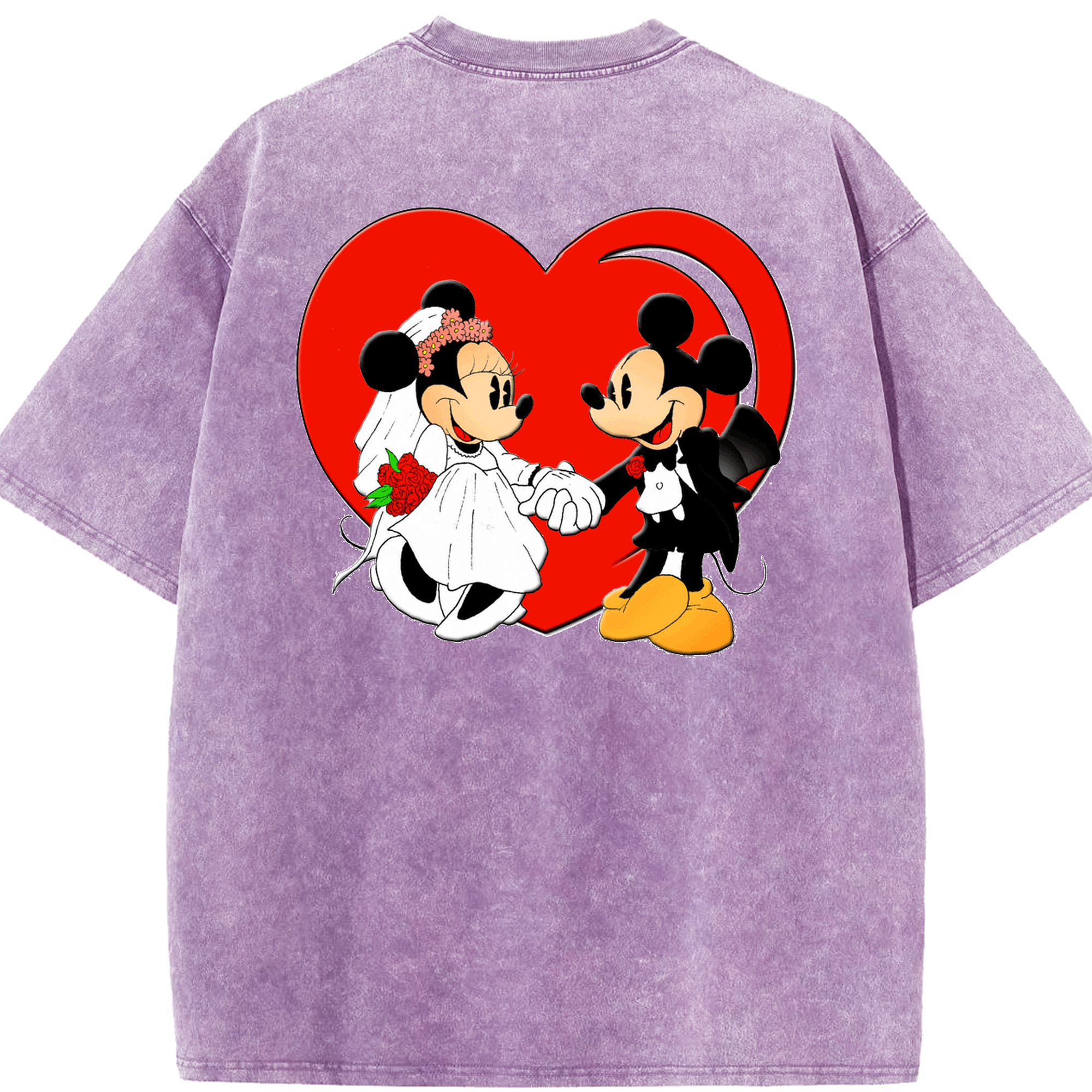 （画像用） ミッキーマウス Mickey Mouse 綿100% ヴィンテージ風 半袖Tシャツ（背面プリント）