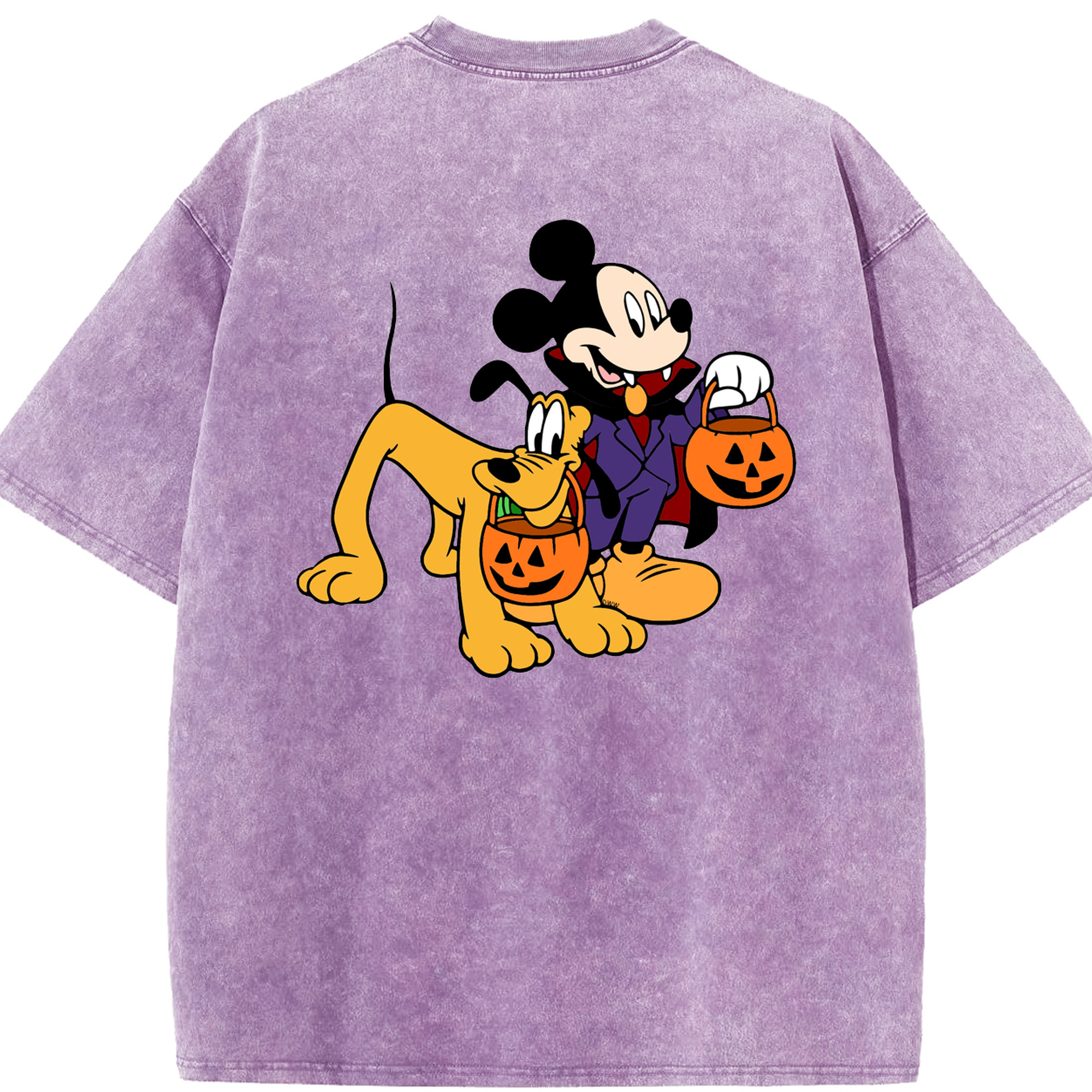 （画像用） ミッキーマウス Mickey Mouse 綿100% ヴィンテージ風 半袖Tシャツ（背面プリント）
