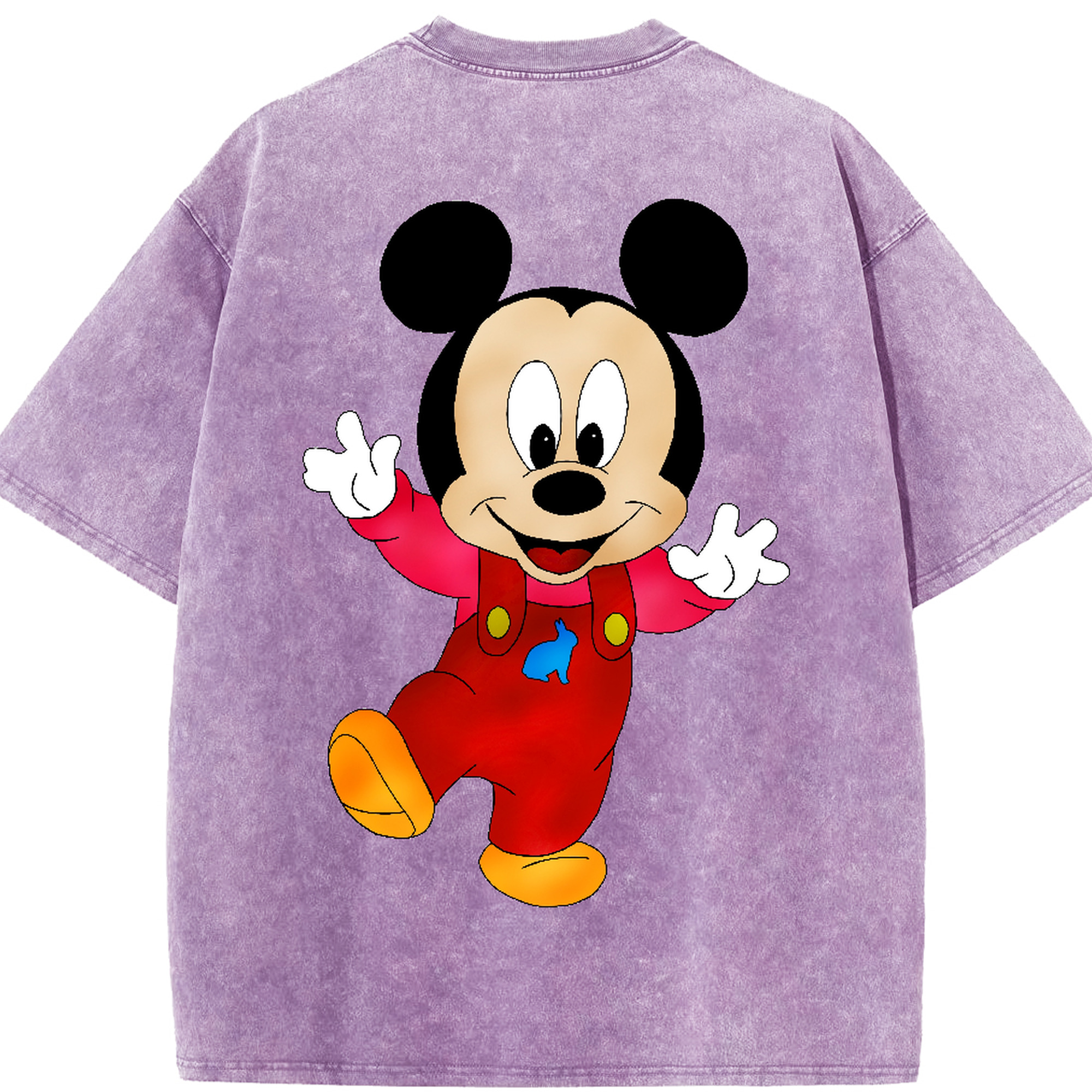 （画像用） ミッキーマウス Mickey Mouse 綿100% ヴィンテージ風 半袖Tシャツ（背面プリント）