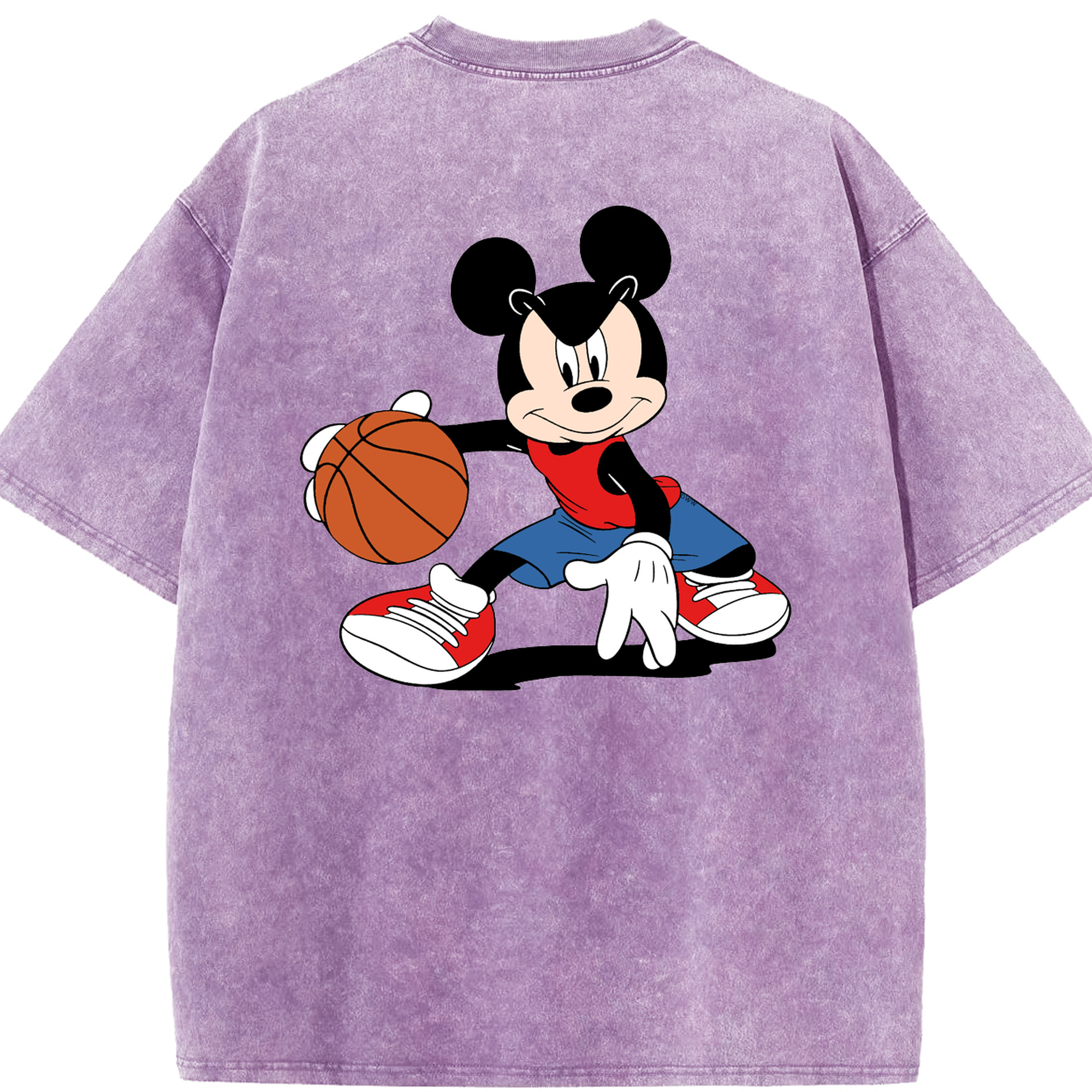 （画像用） ミッキーマウス Mickey Mouse 綿100% ヴィンテージ風 半袖Tシャツ（背面プリント）