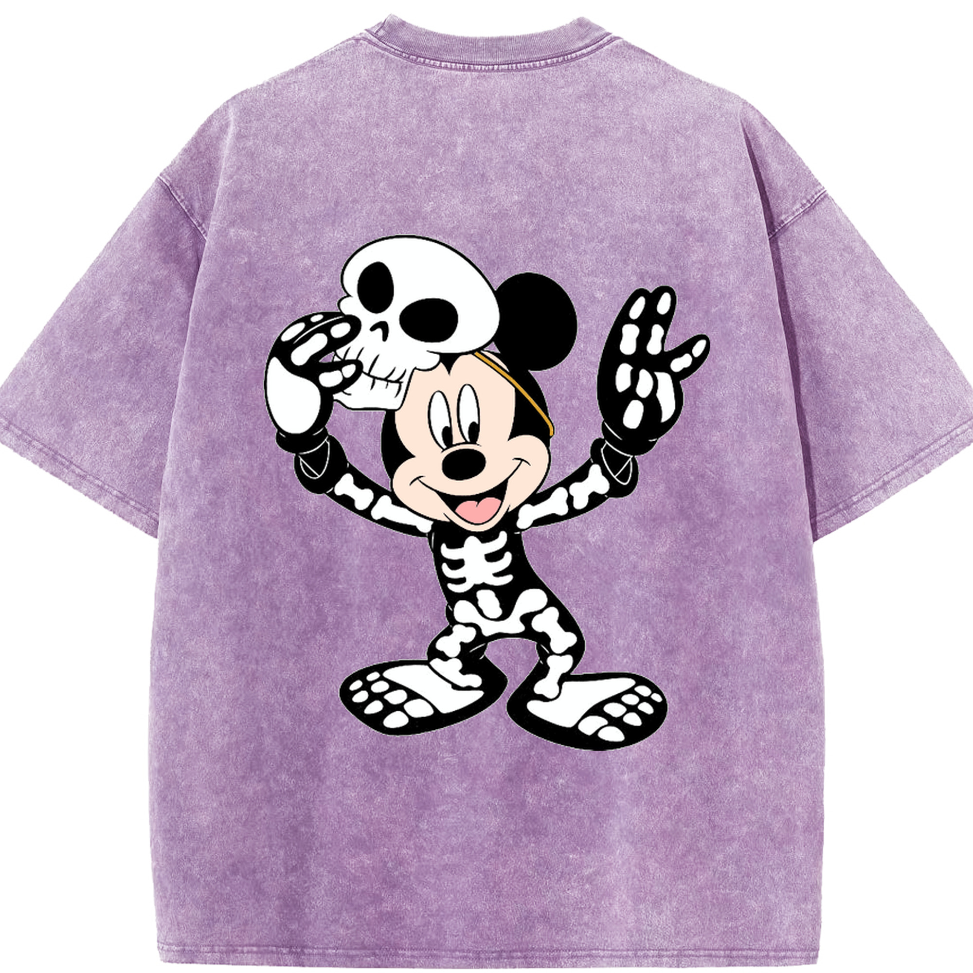 （画像用） ミッキーマウス Mickey Mouse 綿100% ヴィンテージ風 半袖Tシャツ（背面プリント）