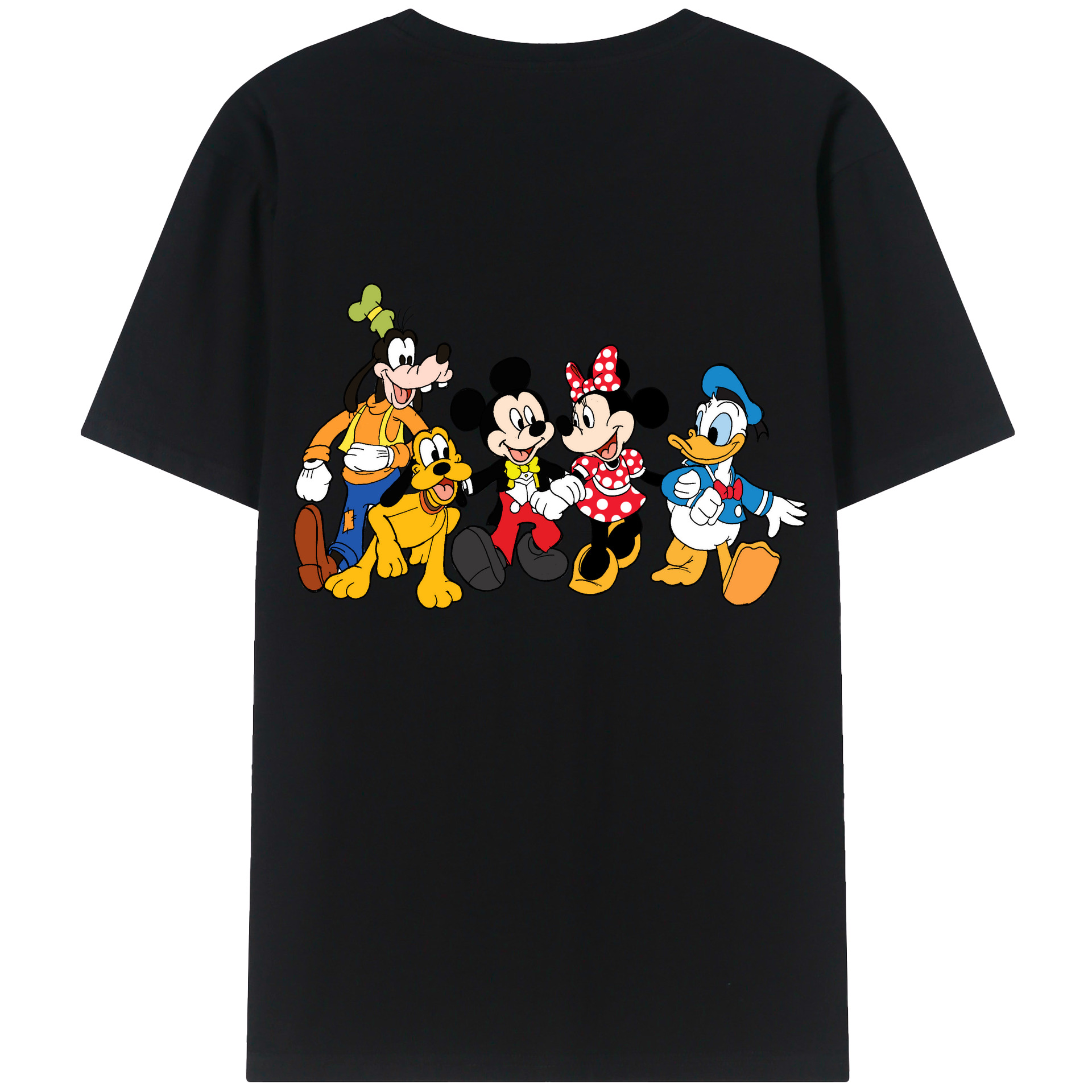 （画像用） ミッキーマウス Mickey Mouse 綿100％ メンズ半袖Tシャツ（バックプリント） 通気性