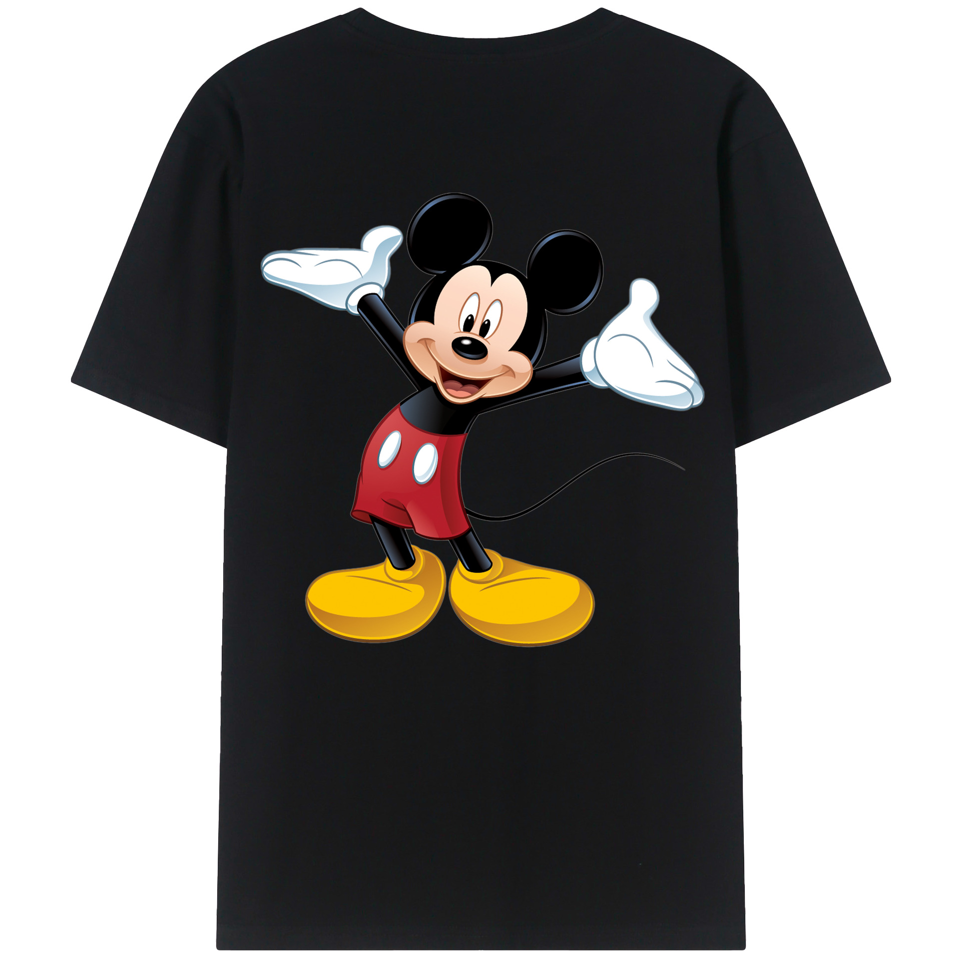 （画像用） ミッキーマウス Mickey Mouse 綿100％ メンズ半袖Tシャツ（バックプリント） 通気性