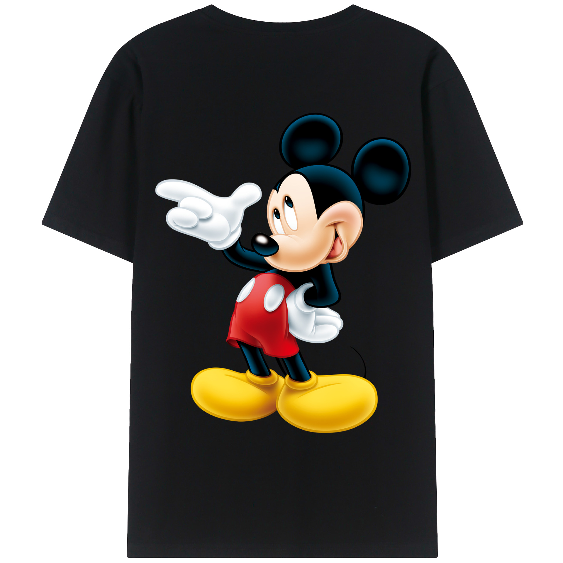 ミッキーマウス Mickey Mouse 綿100％ メンズ半袖Tシャツ（バックプリント） 通気性