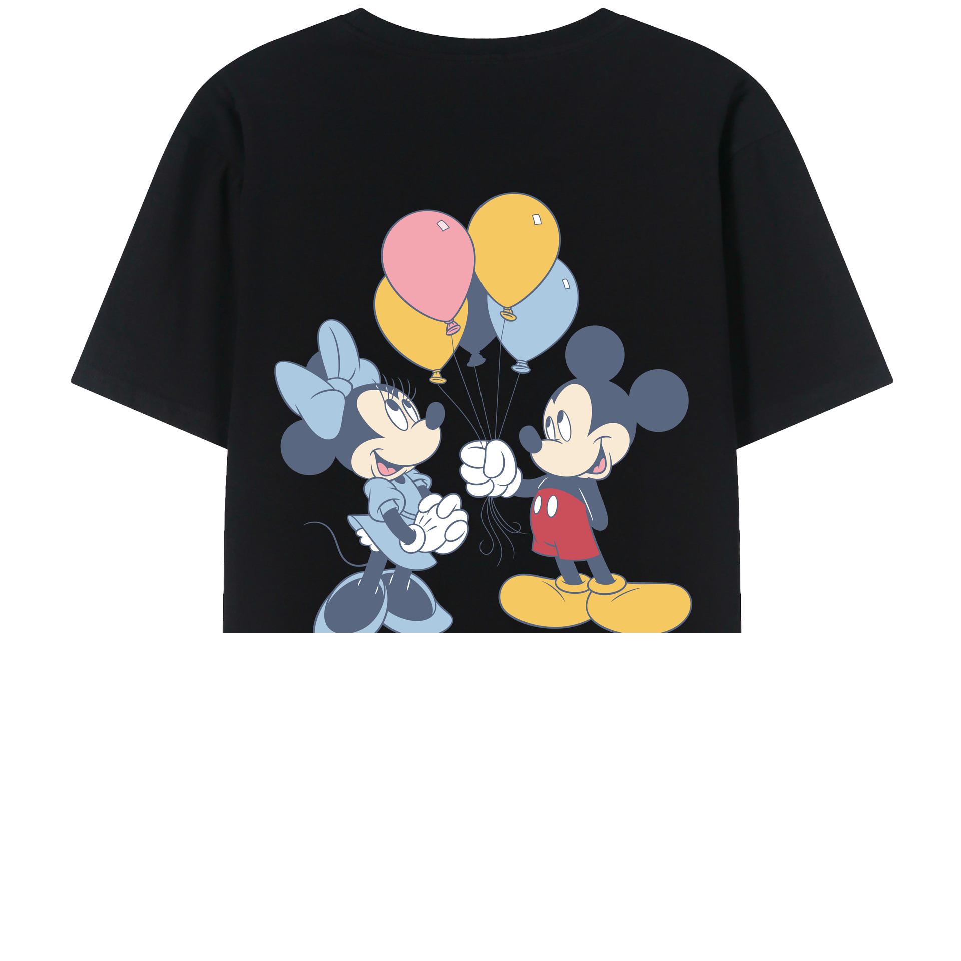 ミッキーマウス Mickey Mouse 綿100％ メンズ半袖Tシャツ（バックプリント） 通気性