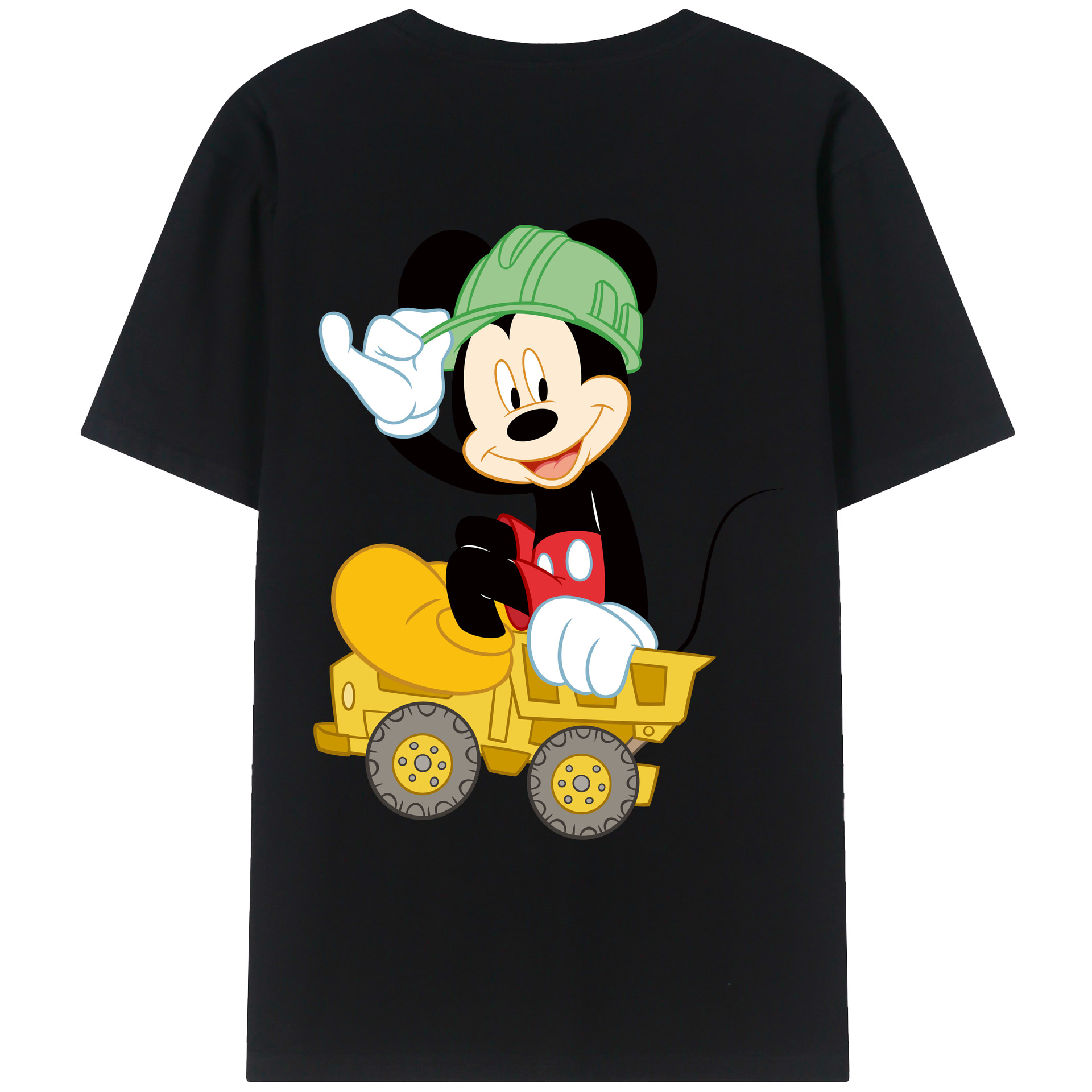 ミッキーマウス Mickey Mouse 綿100％ メンズ半袖Tシャツ（バックプリント） 通気性