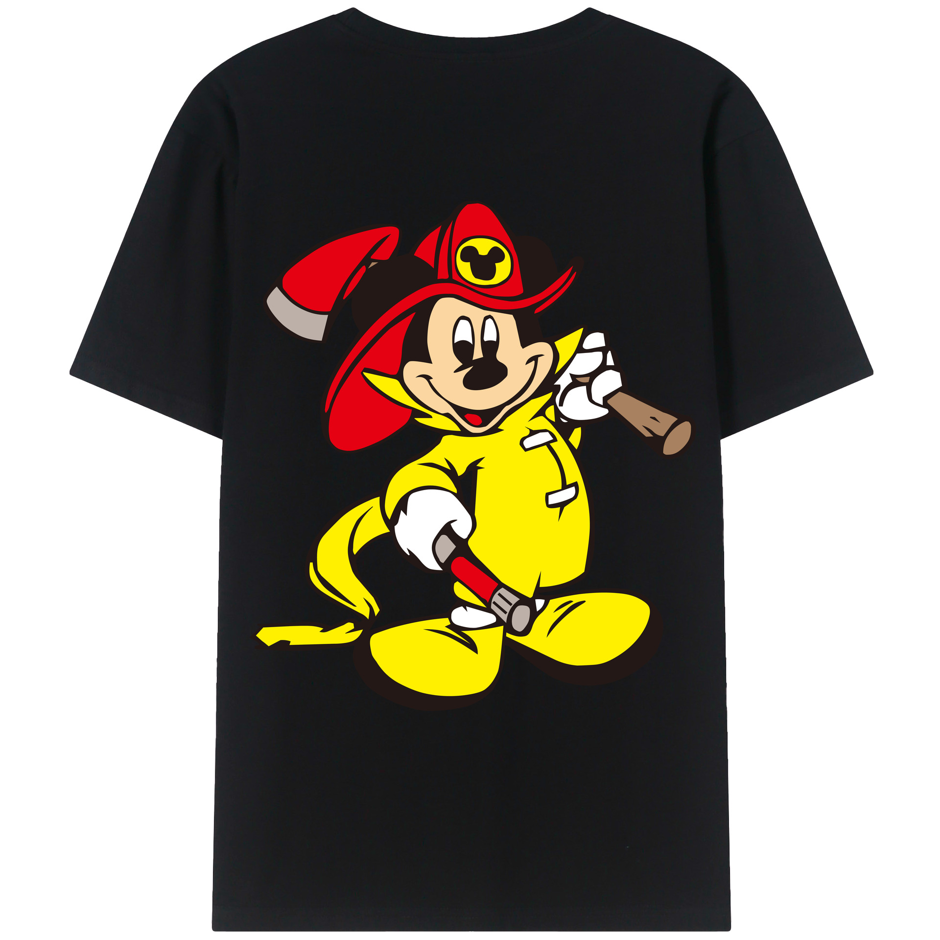 ミッキーマウス Mickey Mouse 綿100％ メンズ半袖Tシャツ（バックプリント） 通気性