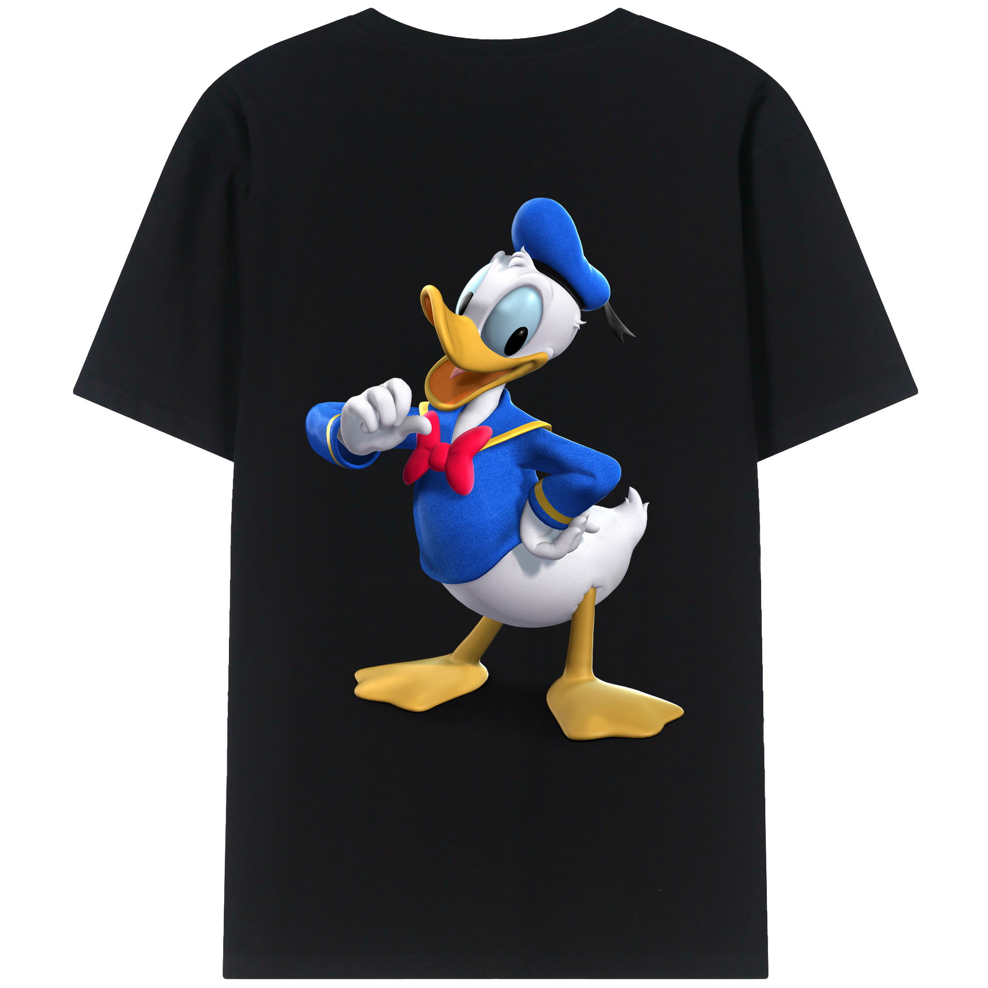 ミッキーマウス Mickey Mouse 綿100％ メンズ半袖Tシャツ（バックプリント） 通気性