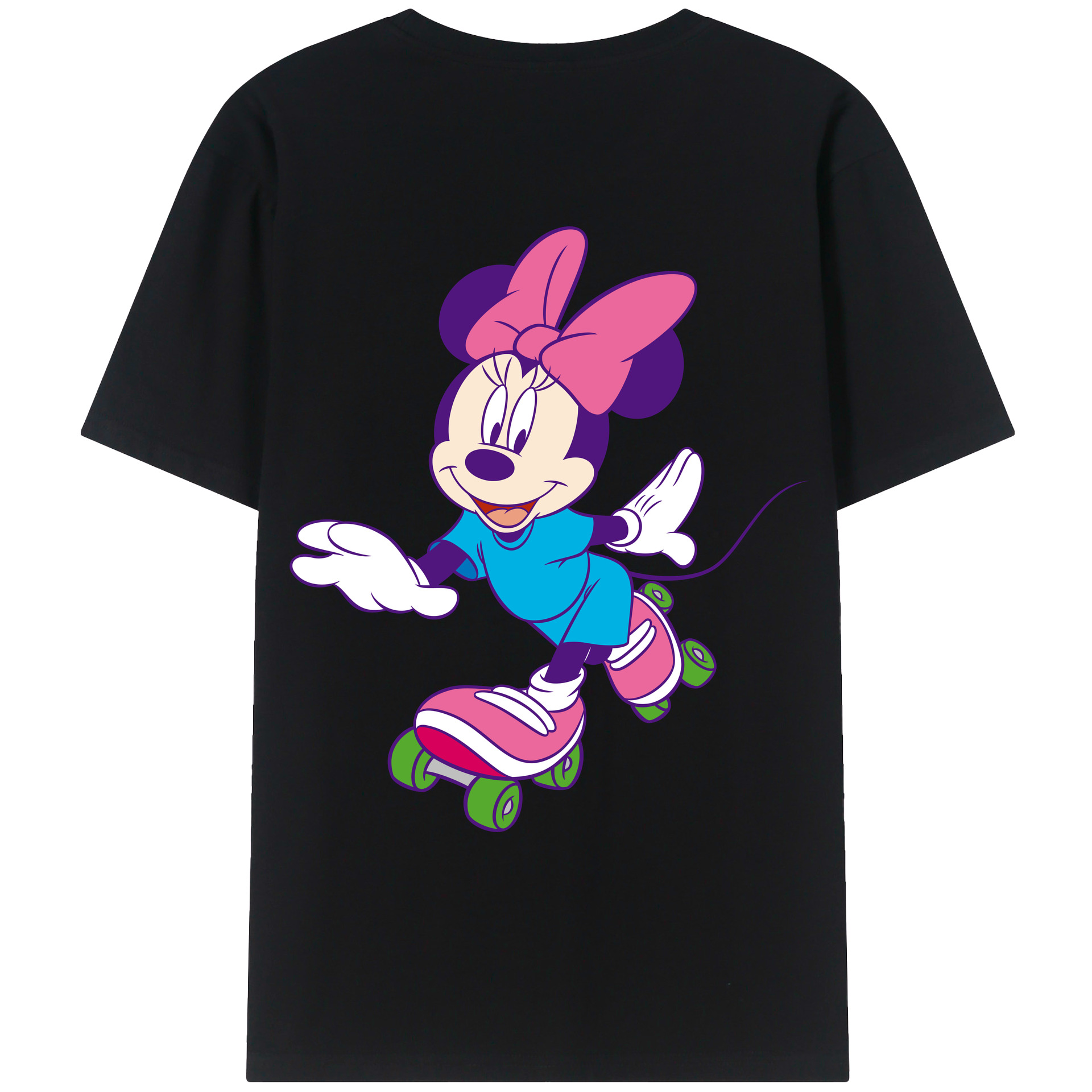 ミッキーマウス Mickey Mouse 綿100％ メンズ半袖Tシャツ（バックプリント） 通気性