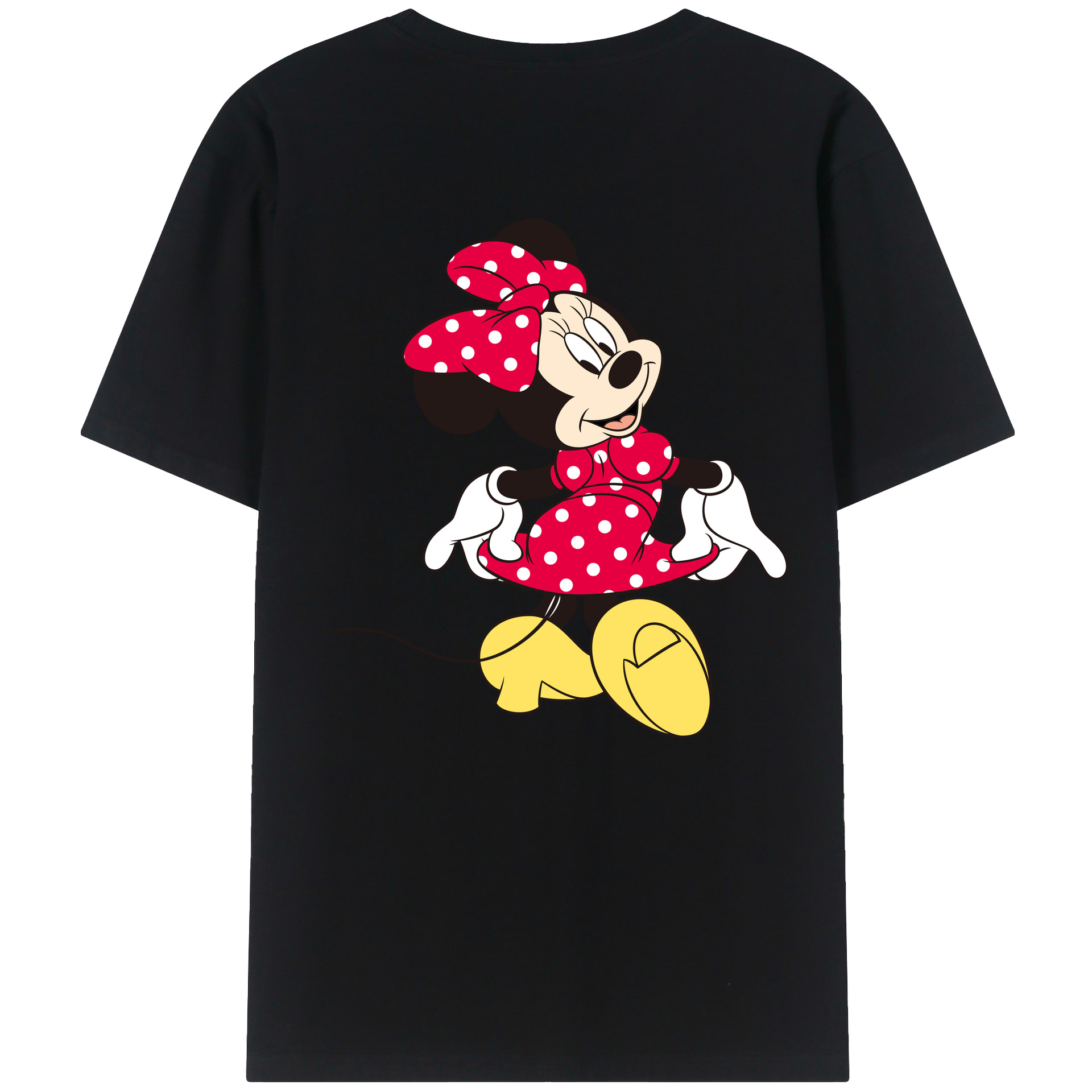 ミッキーマウス Mickey Mouse 綿100％ メンズ半袖Tシャツ（バックプリント） 通気性
