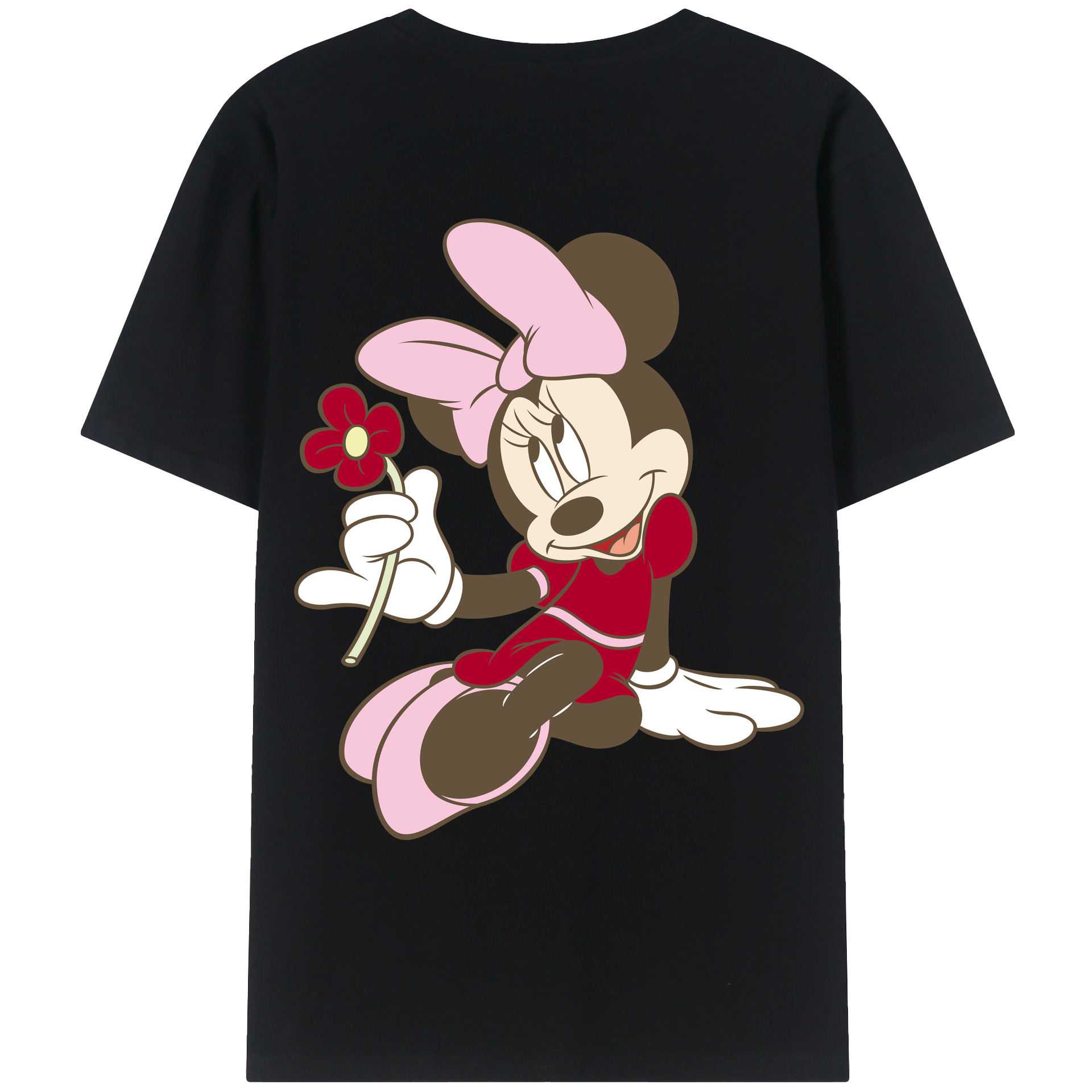 ミッキーマウス Mickey Mouse 綿100％ メンズ半袖Tシャツ（バックプリント） 通気性