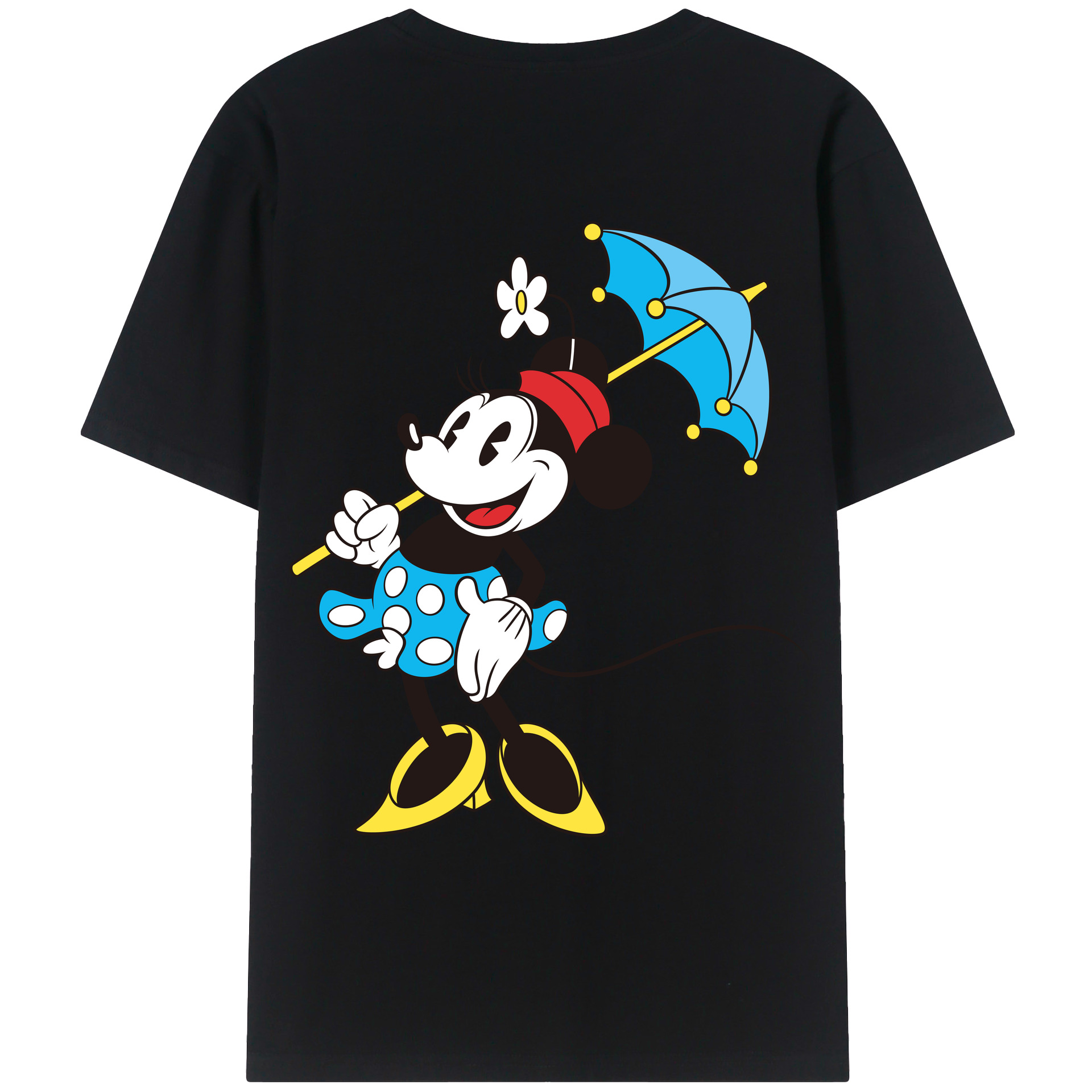 ミッキーマウス Mickey Mouse 綿100％ メンズ半袖Tシャツ（バックプリント） 通気性
