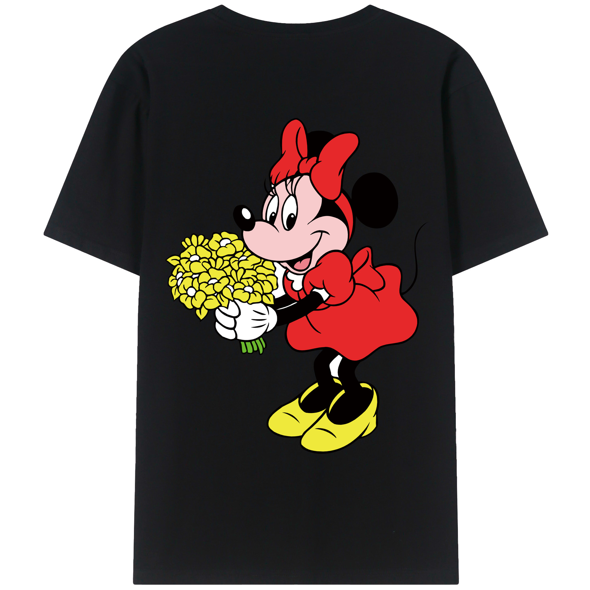 ミッキーマウス Mickey Mouse 綿100％ メンズ半袖Tシャツ（バックプリント） 通気性
