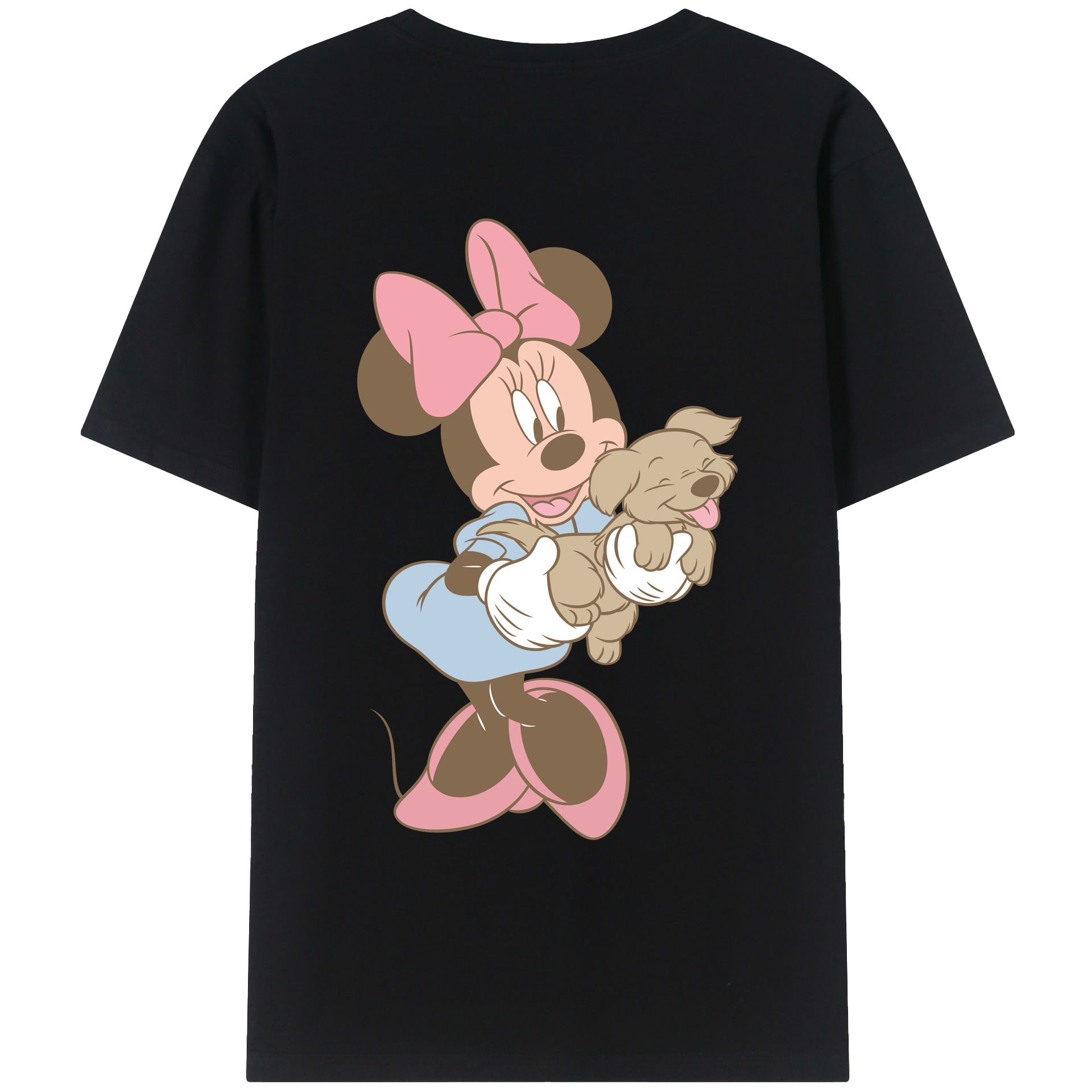 ミッキーマウス Mickey Mouse 綿100％ メンズ半袖Tシャツ（バックプリント） 通気性