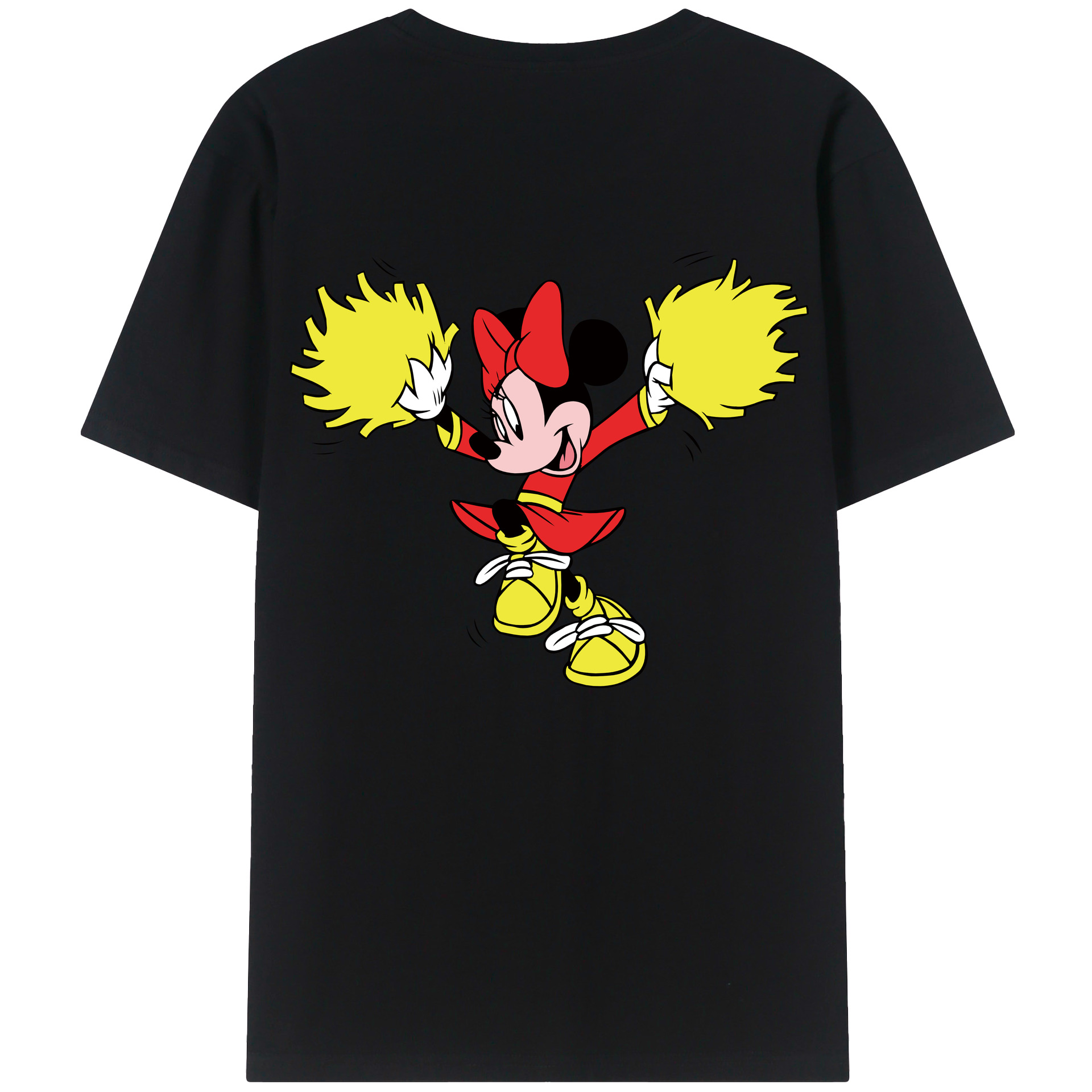 ミッキーマウス Mickey Mouse 綿100％ メンズ半袖Tシャツ（バックプリント） 通気性