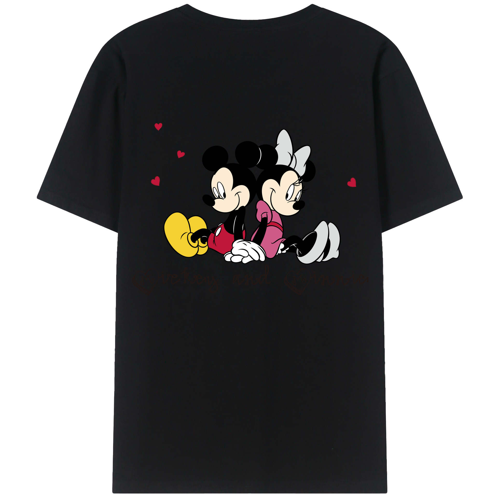 ミッキーマウス Mickey Mouse 綿100％ メンズ半袖Tシャツ（バックプリント） 通気性