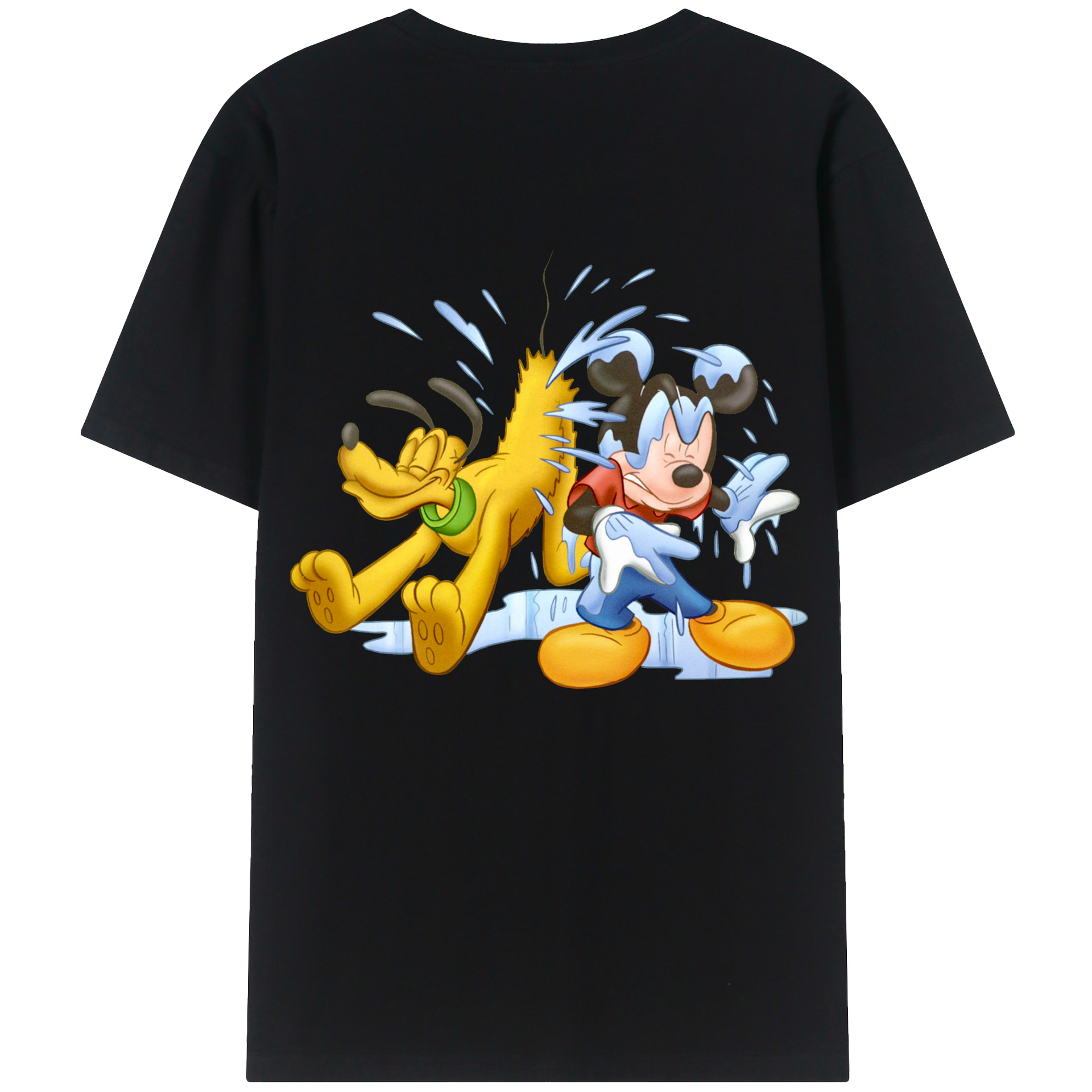ミッキーマウス Mickey Mouse 綿100％ メンズ半袖Tシャツ（バックプリント） 通気性