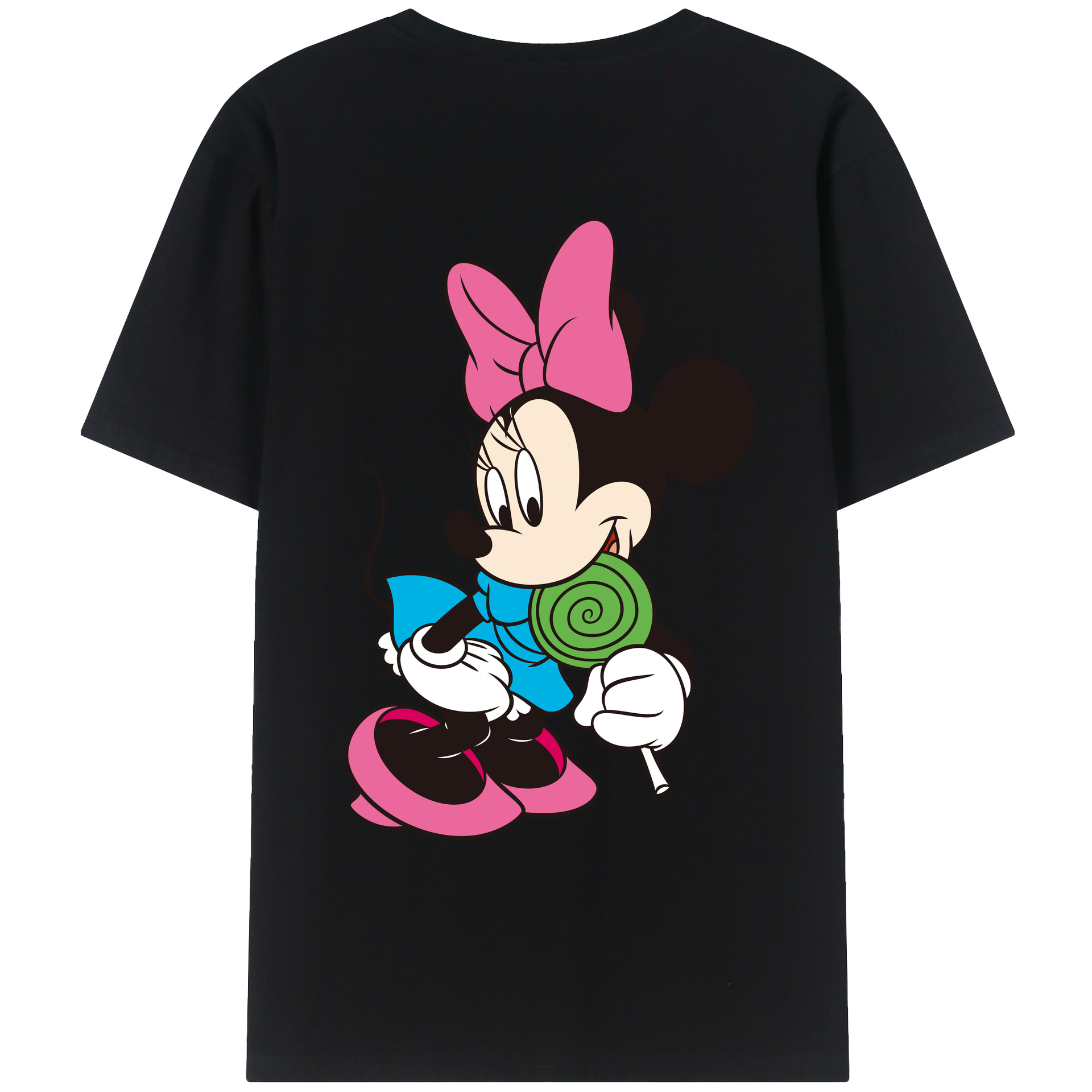 ミッキーマウス Mickey Mouse 綿100％ メンズ半袖Tシャツ（バックプリント） 通気性