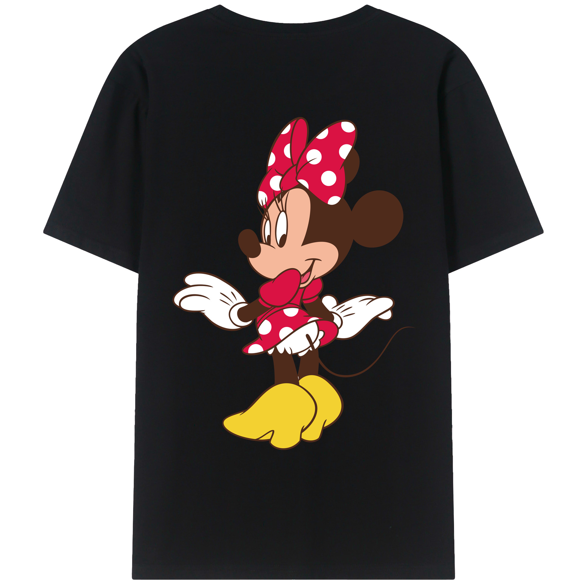 ミッキーマウス Mickey Mouse 綿100％ メンズ半袖Tシャツ（バックプリント） 通気性