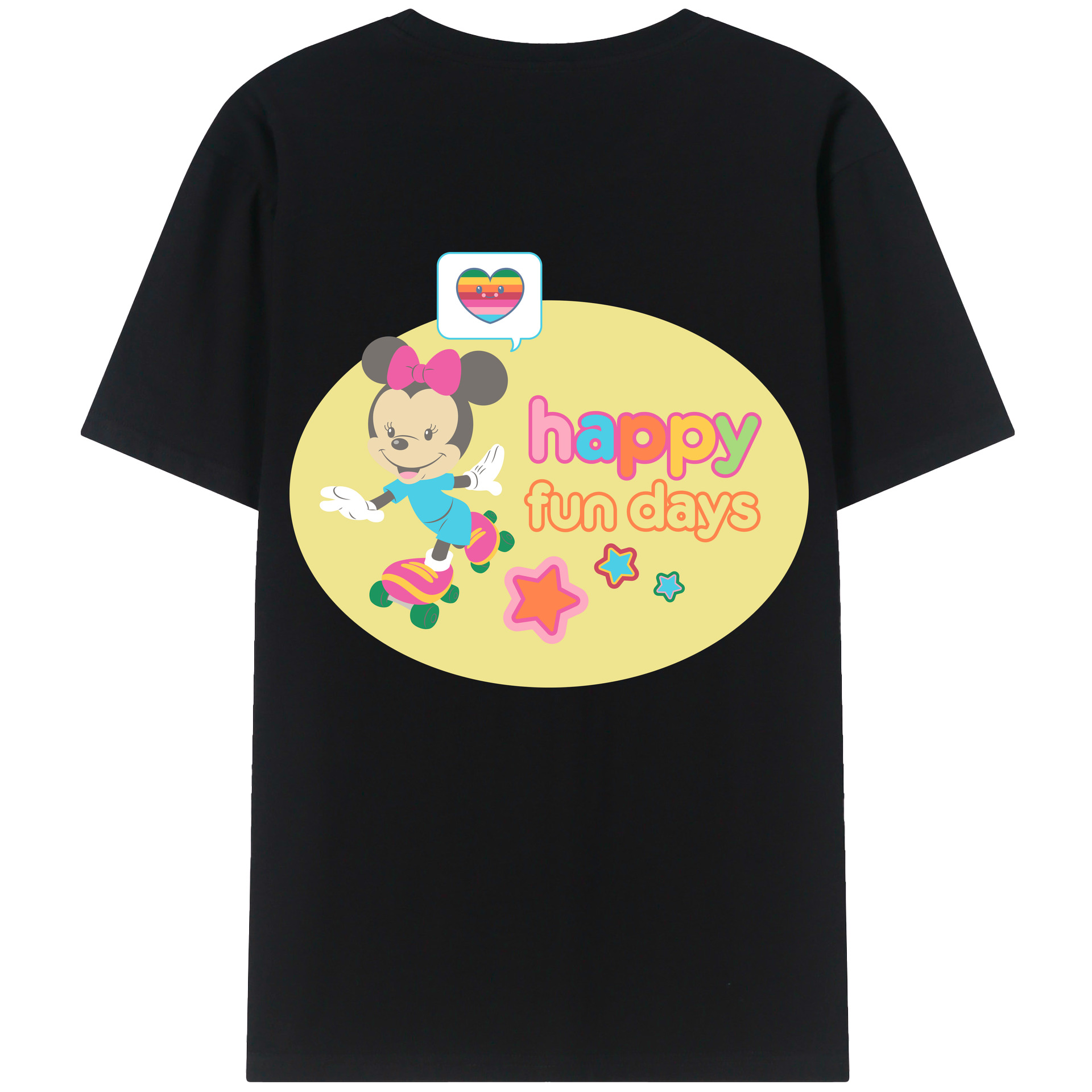 （画像用） ミッキーマウス Mickey Mouse 綿100％ メンズ半袖Tシャツ（バックプリント） 通気性