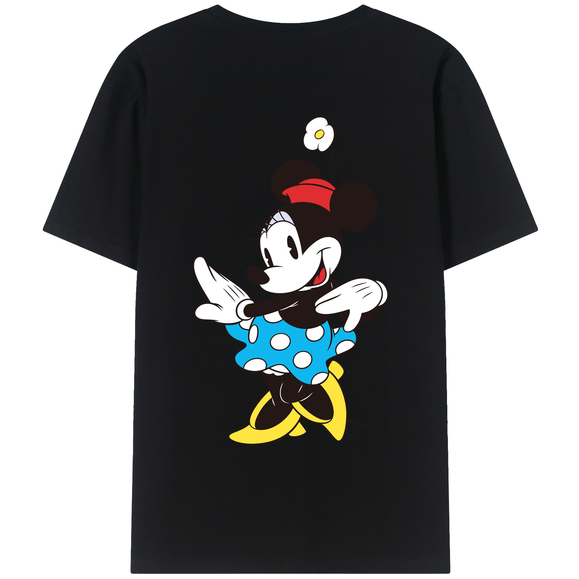 ミッキーマウス Mickey Mouse 綿100％ メンズ半袖Tシャツ（バックプリント） 通気性