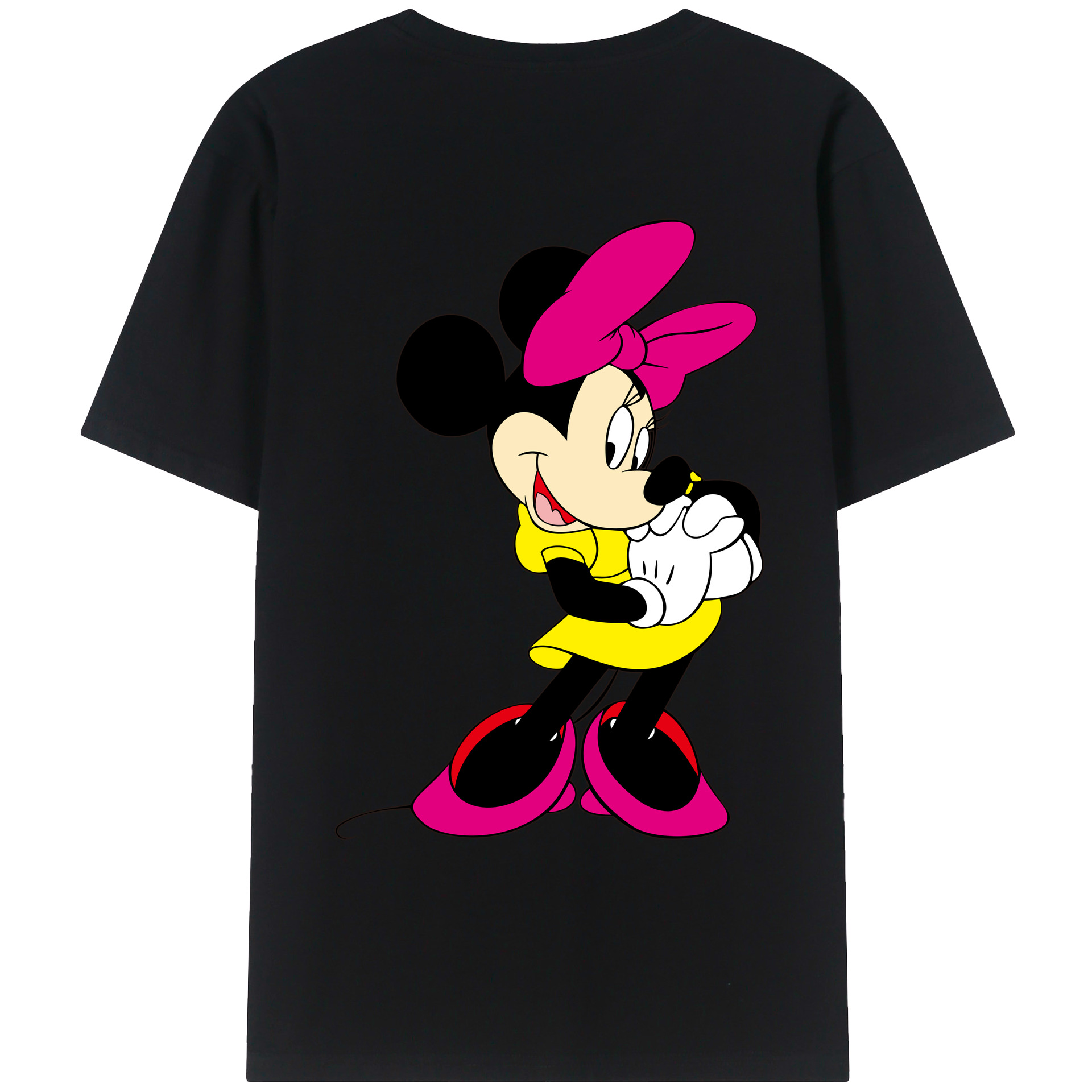 ミッキーマウス Mickey Mouse 綿100％ メンズ半袖Tシャツ（バックプリント） 通気性