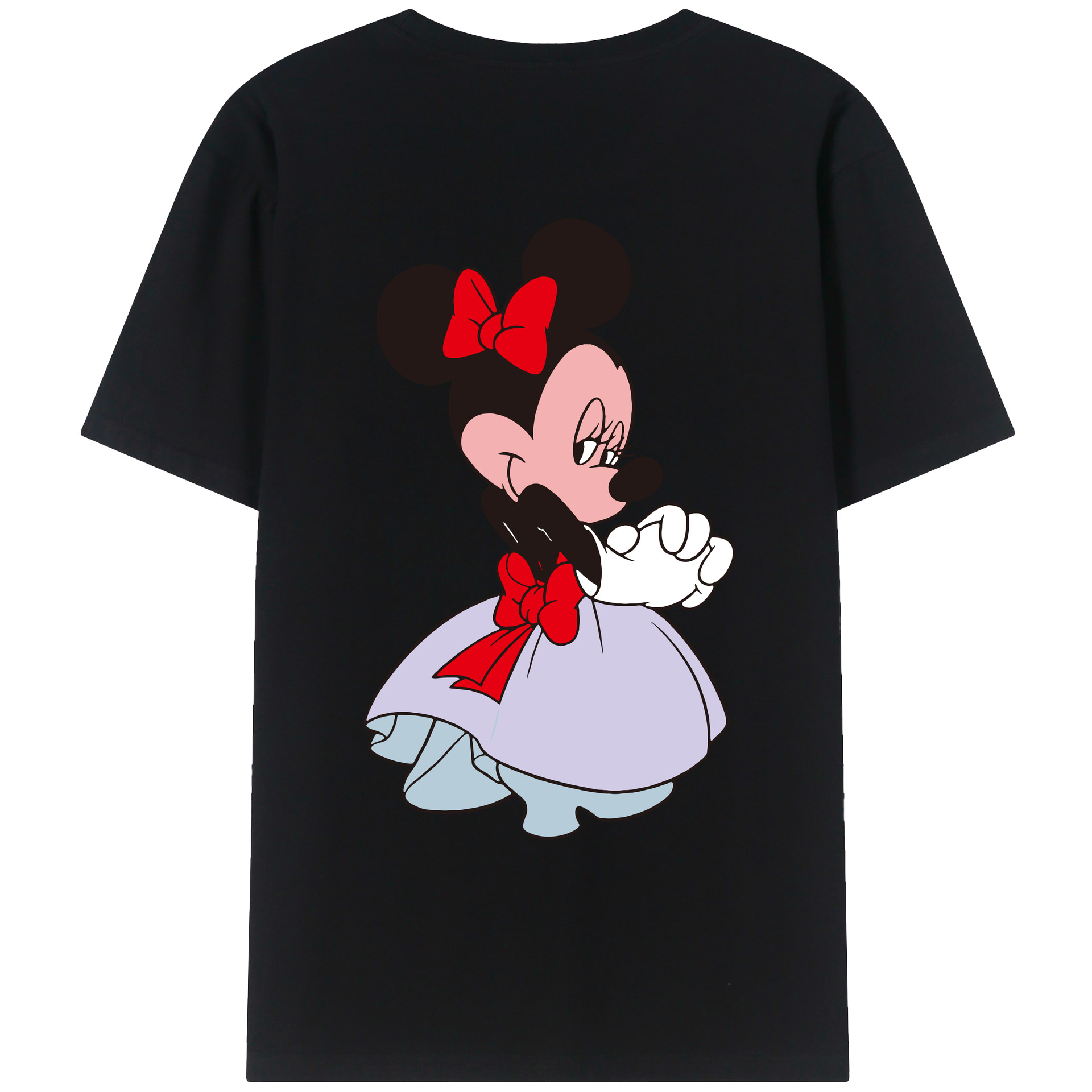 ミッキーマウス Mickey Mouse 綿100％ メンズ半袖Tシャツ（バックプリント） 通気性